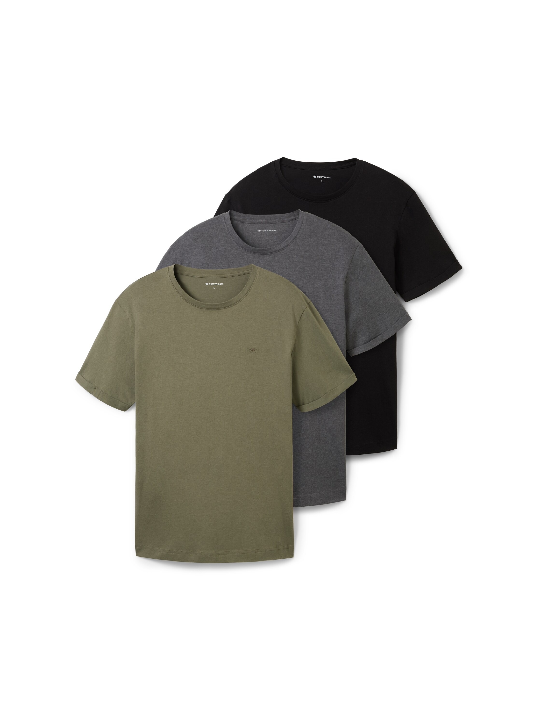 TOM TAILOR T-Shirt Packung, 3 Stk. tlg. mit Logo-Stickerei günstig online kaufen