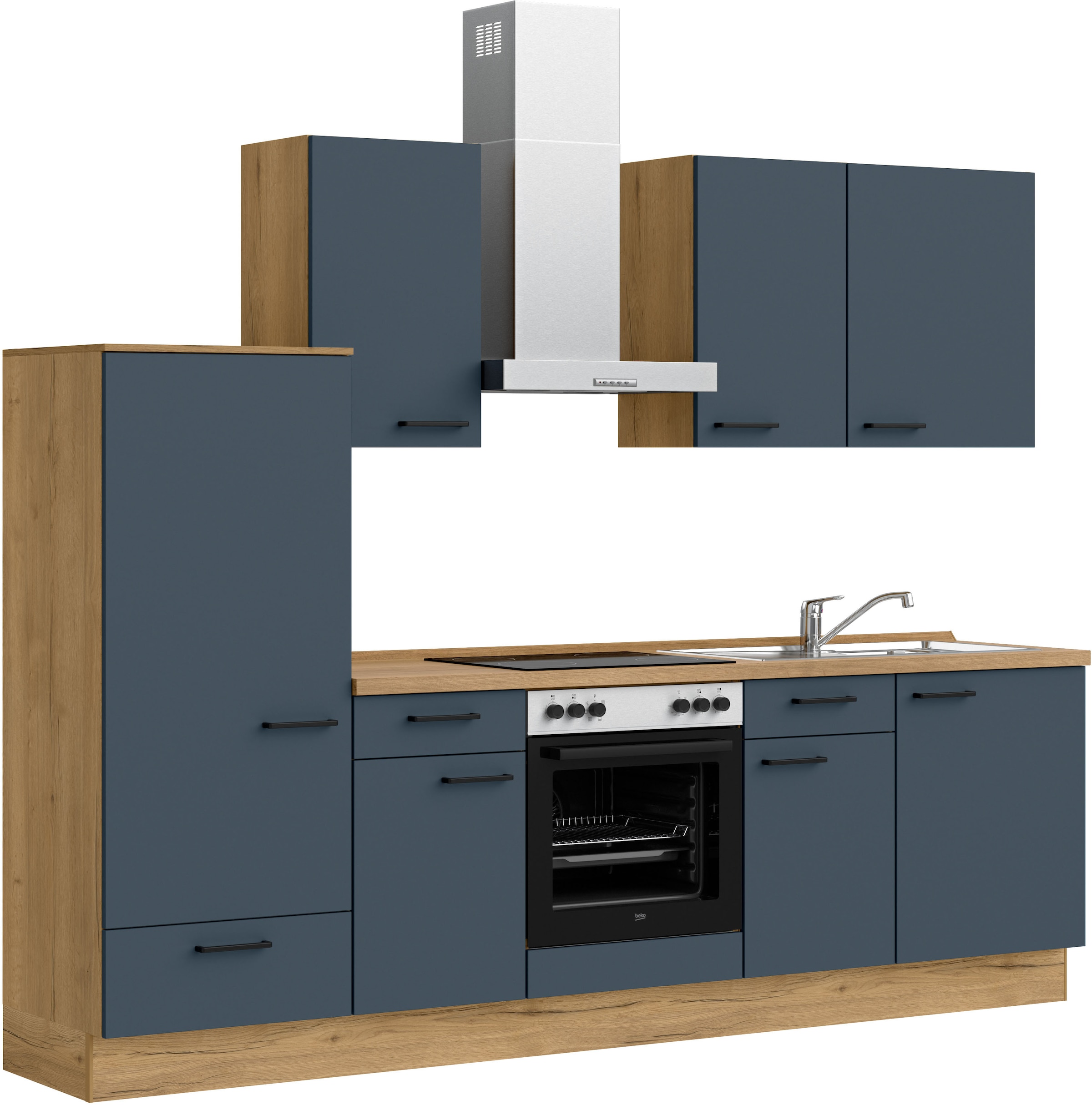 nobilia® Küchenzeile »"Easytouch I"«, vormontiert, Ausrichtung wählbar, Breite 270 cm, wahlw. mit E-Geräten