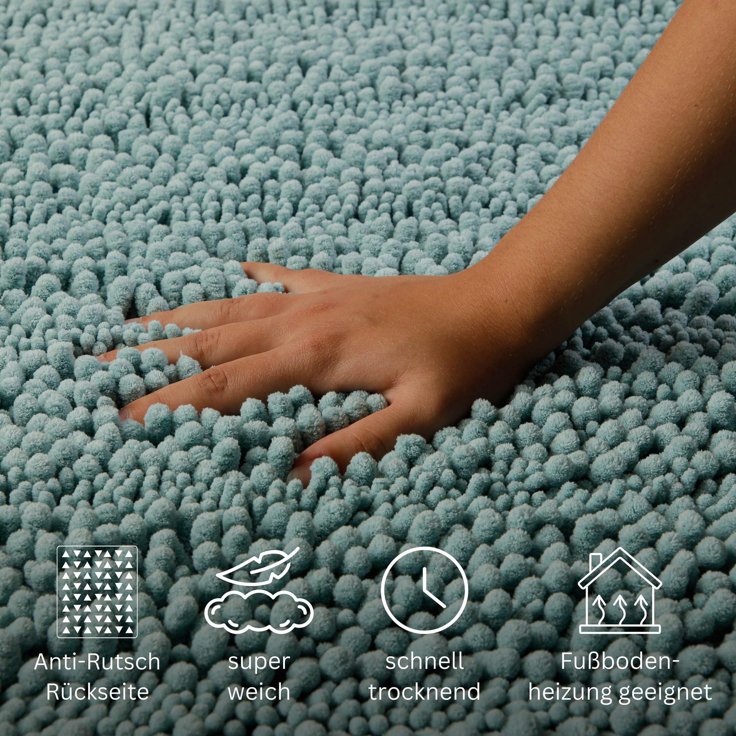 Thumbnail - OTTO home Badematte "Torrni" Höhe 22 mm Badteppich, getuftet, modern, Uni, antirutsch, flauschig, hochflor