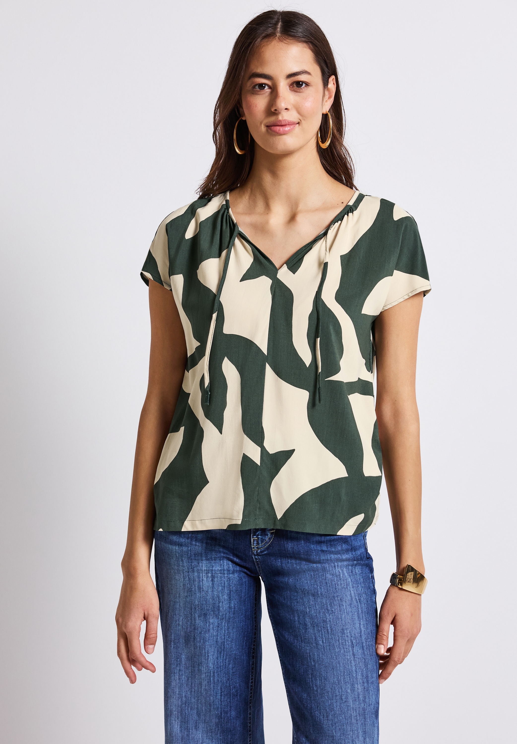 STREET ONE Print-Shirt, aus elastischem Materialmix günstig online kaufen