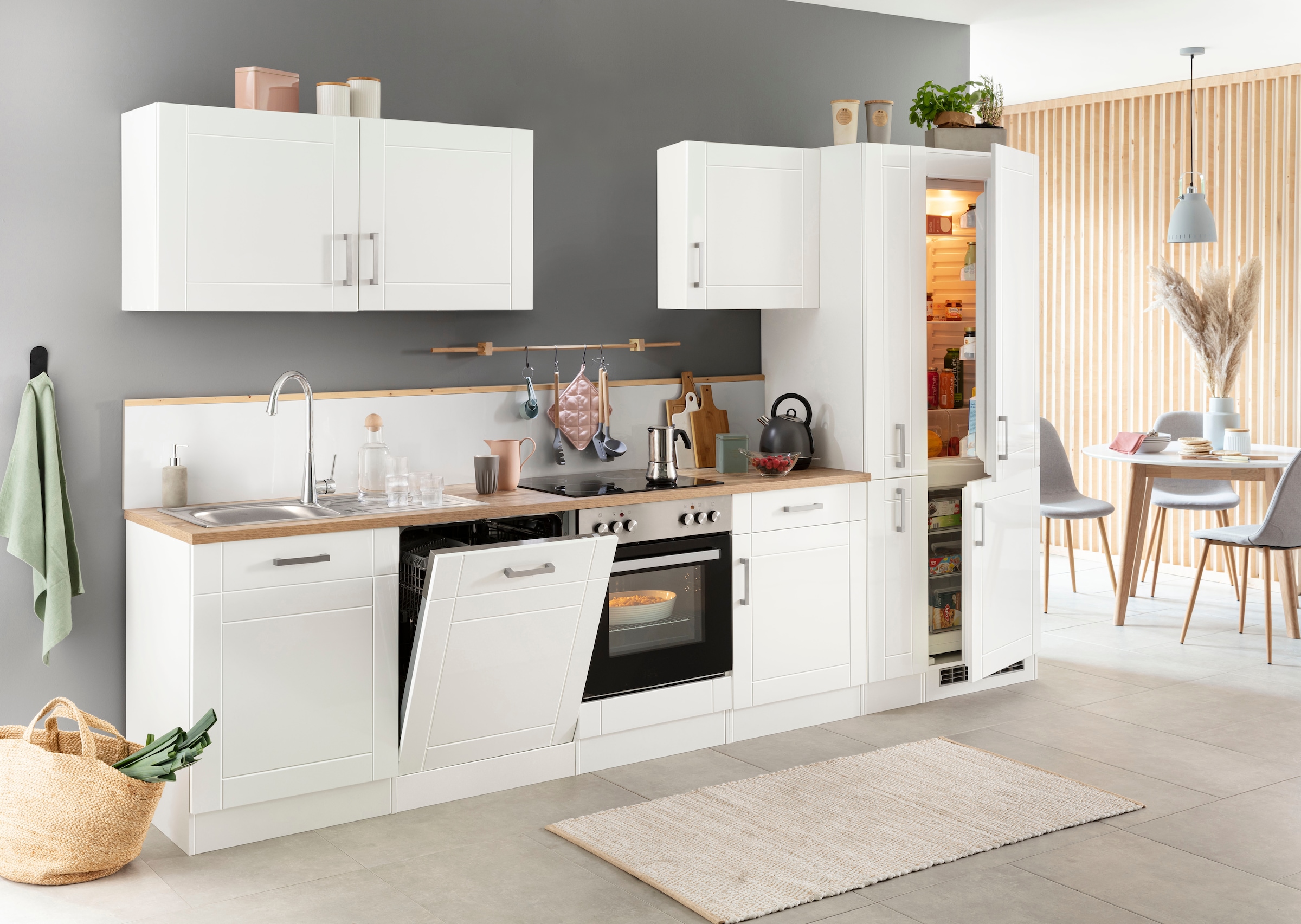 KOCHSTATION Küchenzeile »KS-Tinnum«, ohne E-Geräte, Breite 330 cm
