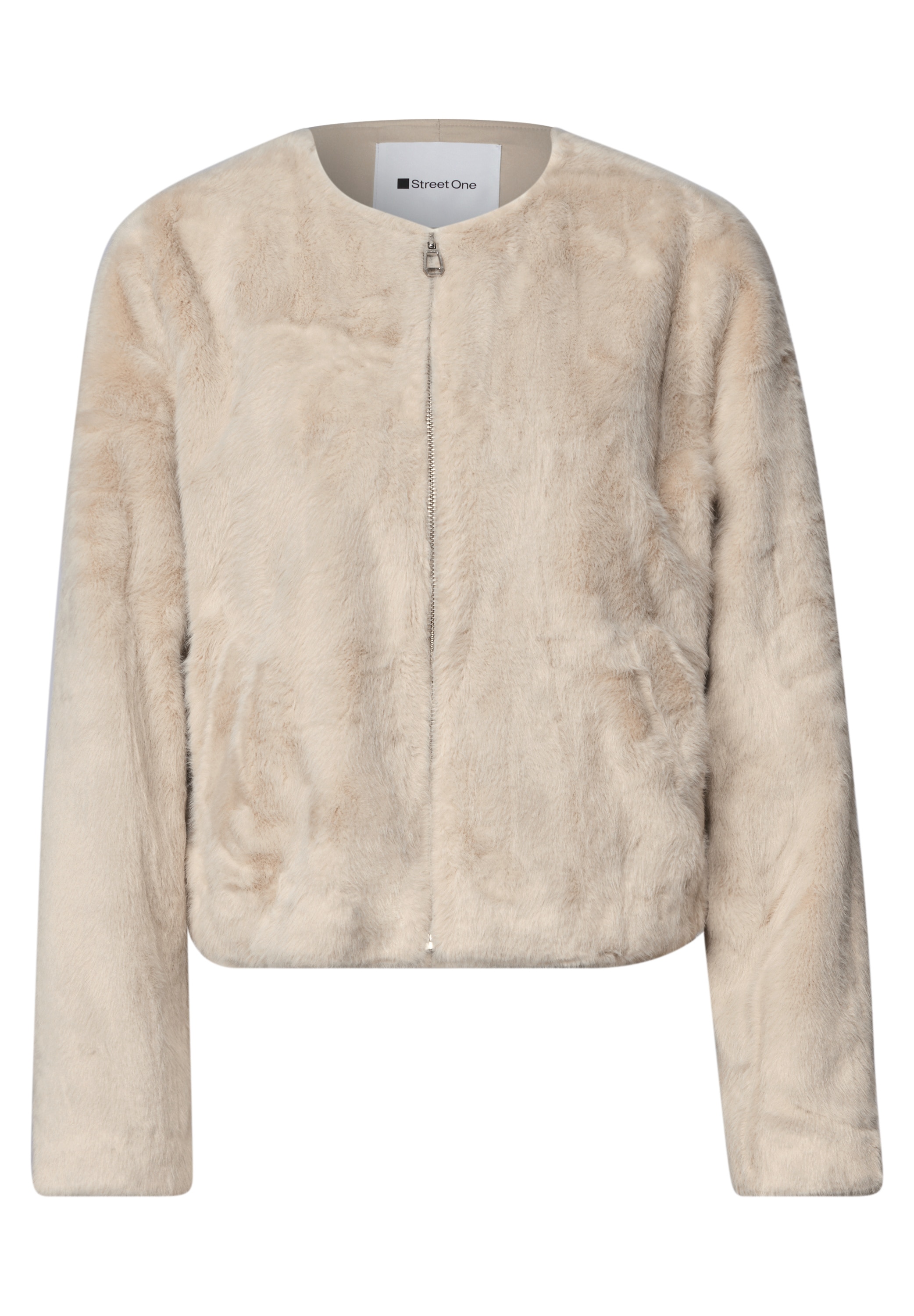 STREET ONE Kurzjacke ohne Kapuze aus Lammfell-Imitat