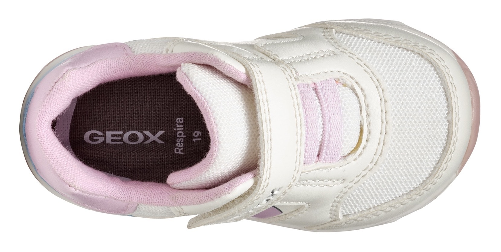 Geox Lauflernschuh »B RISHON GIRL«, Klettschuh, Mädchenschuh mit feinem Glitzer und Schmetterlings Motiv