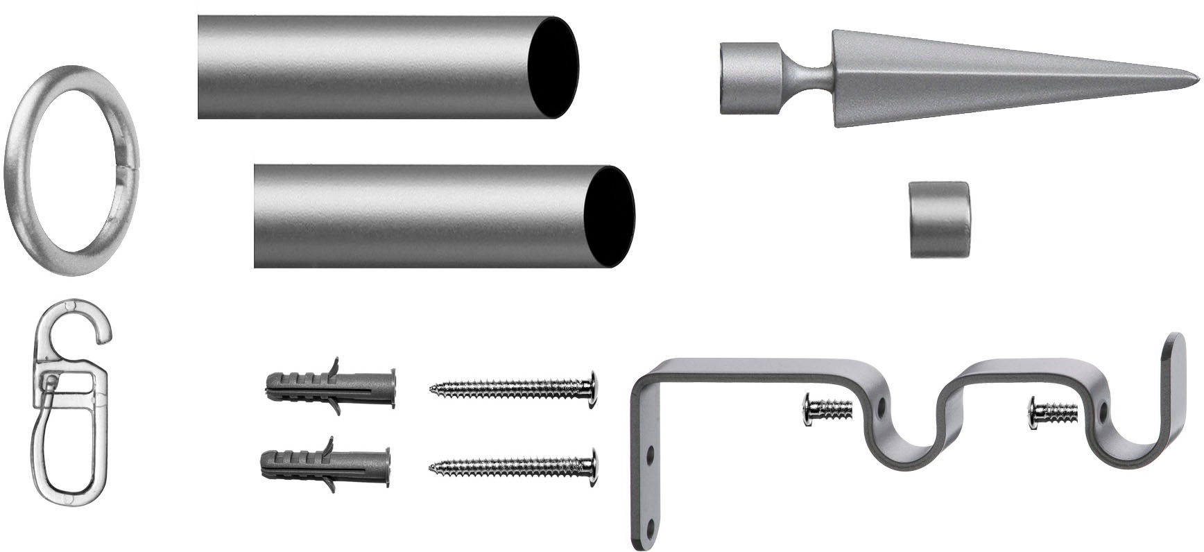 indeko Gardinenstange "Parma" Ø 16 mm 2 läufig-läufig Fixmaß Komplett-Set i günstig online kaufen