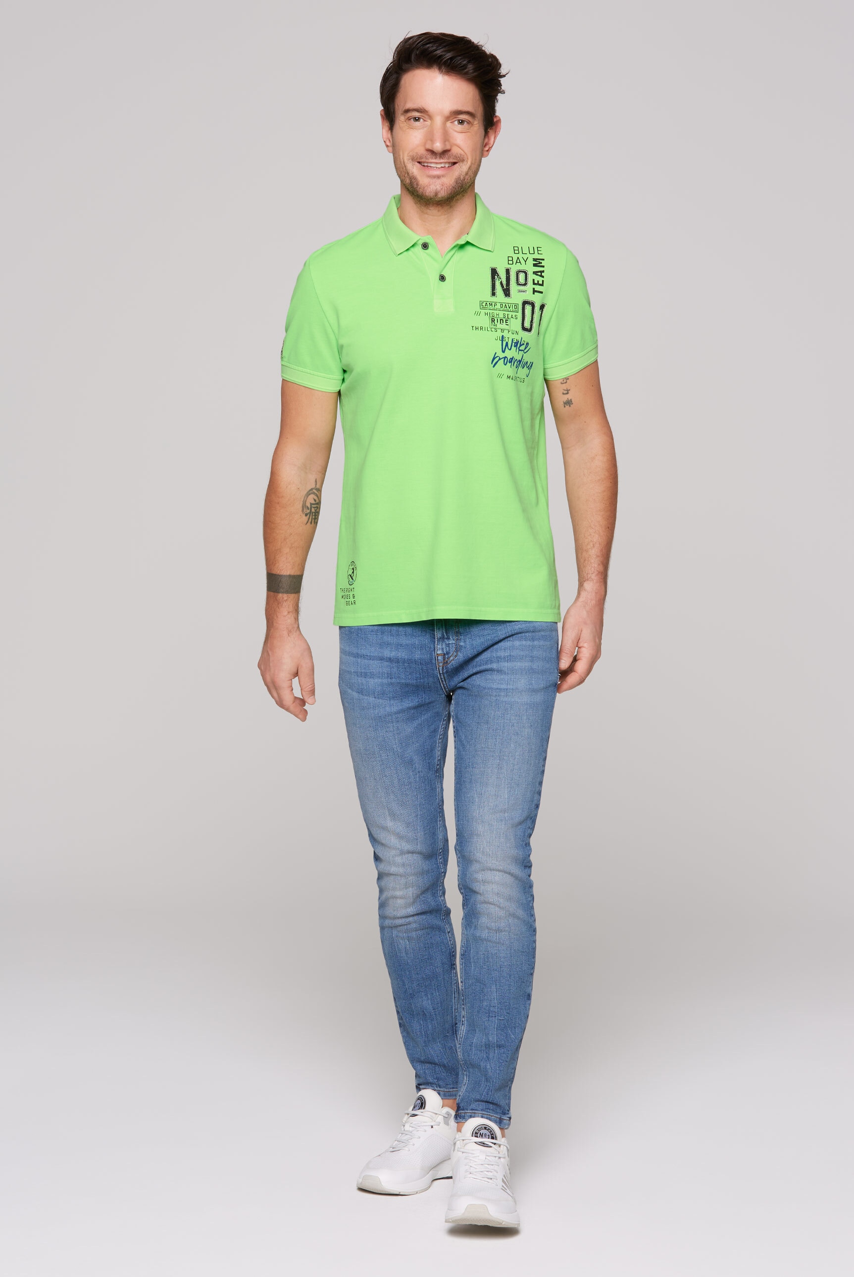 CAMP DAVID Poloshirt, mit Baumwolle