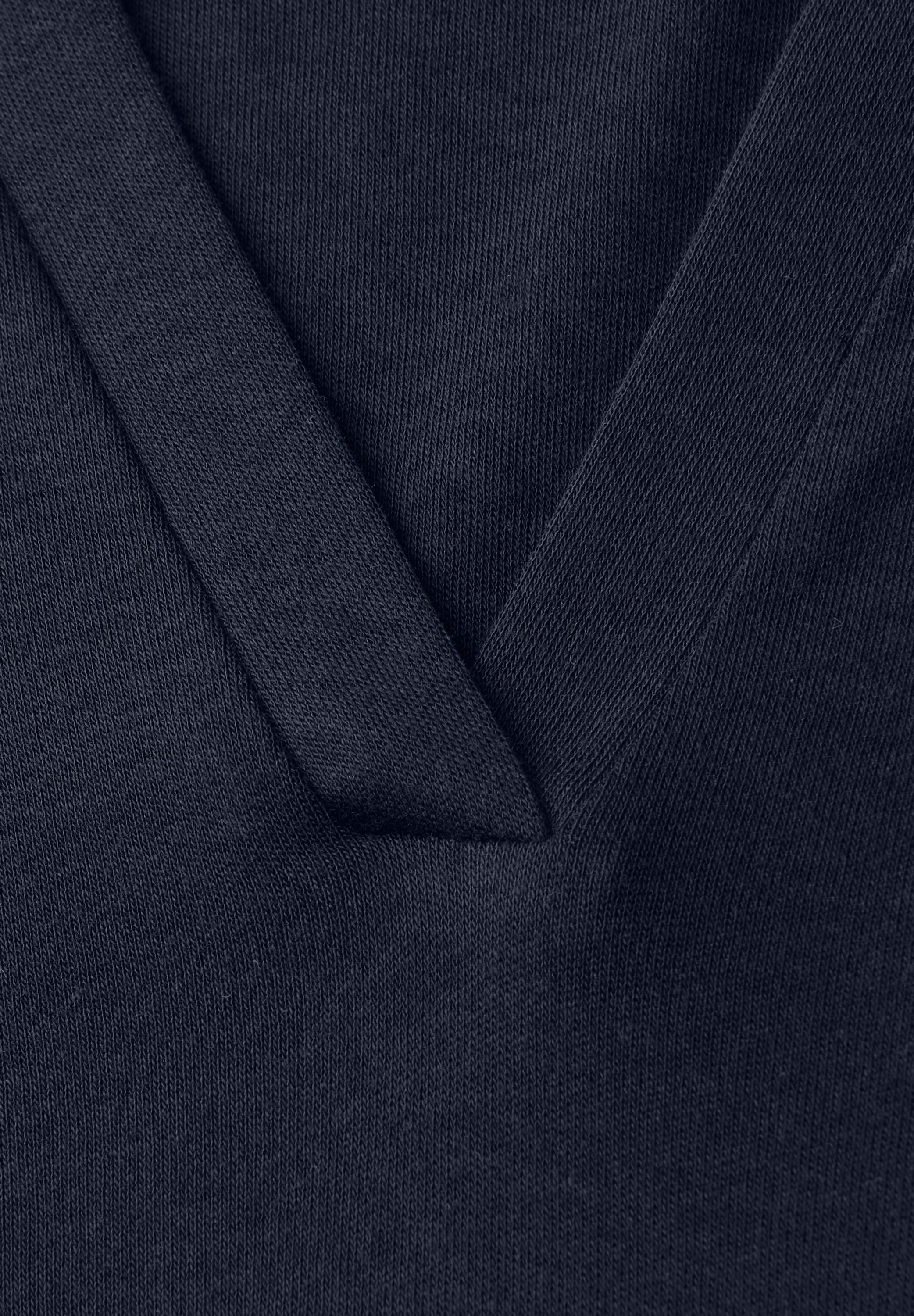 STREET ONE Rundhalsshirt mit lässigem Splitneck - Halbarm