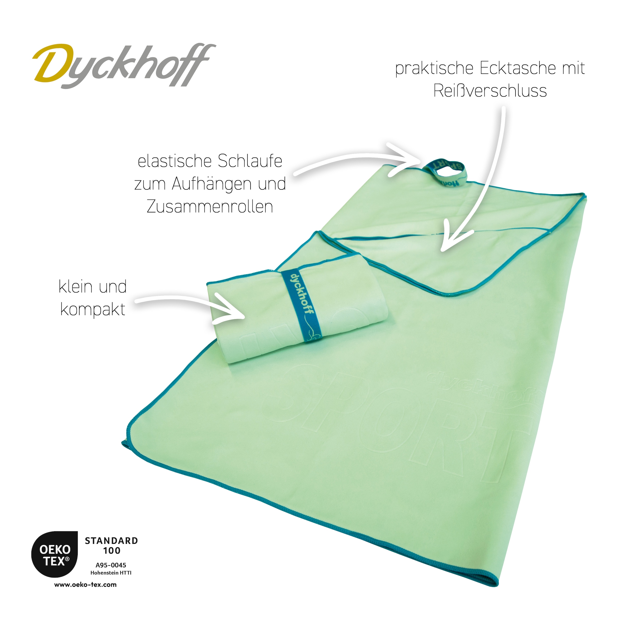 Dyckhoff Sporthandtuch »Mikrofaser Sporttuch«, (2 St.), auch als 2er Set erhätlich