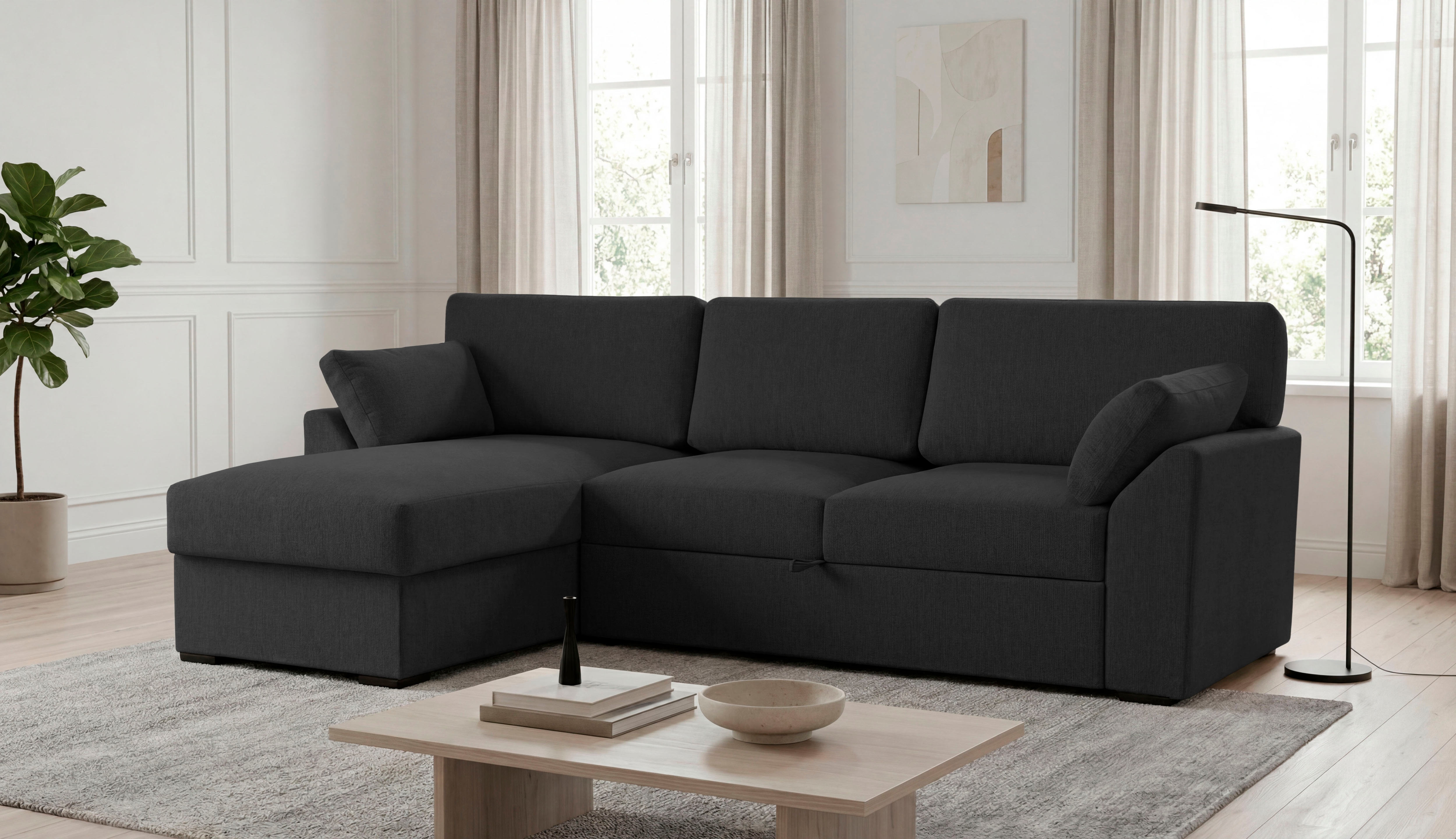 OTTO home Ecksofa "Citry" Breite 246 cm, Chenille, Bettfunktion, Bettkasten, L-Form