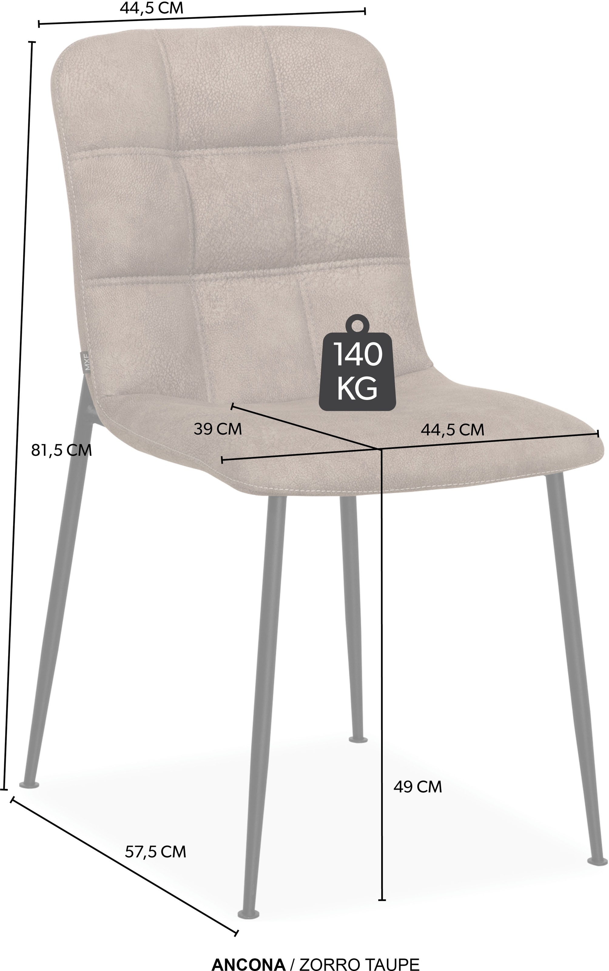 OMG Design Esszimmerstuhl »Ancona« (Set) 2 Stk.Schalenstuhl, bequem gepolstert, Esszimmerstuhl