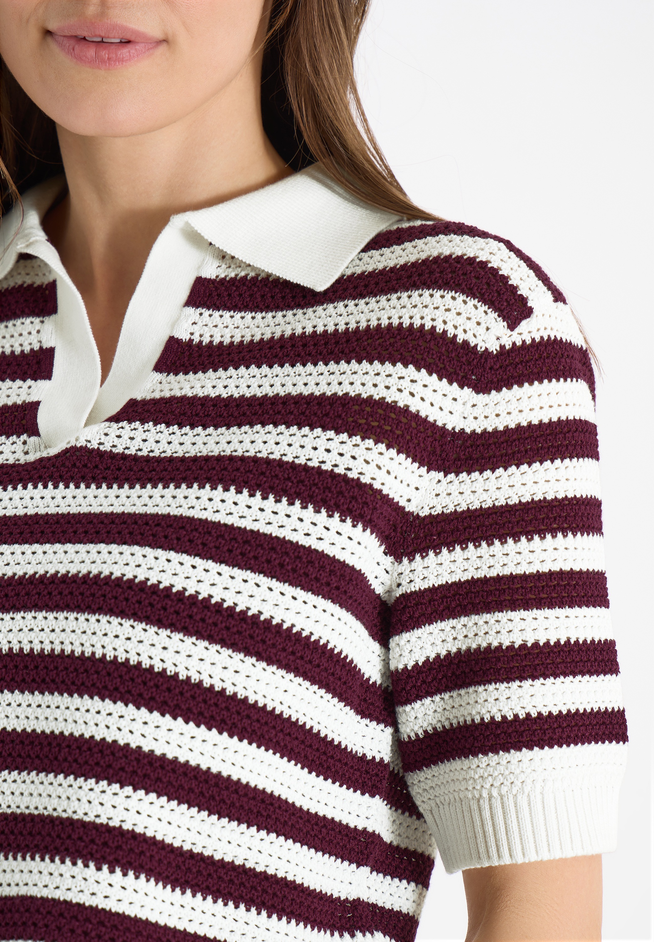 Cecil Kurzarmpullover in Mesh-Qualität