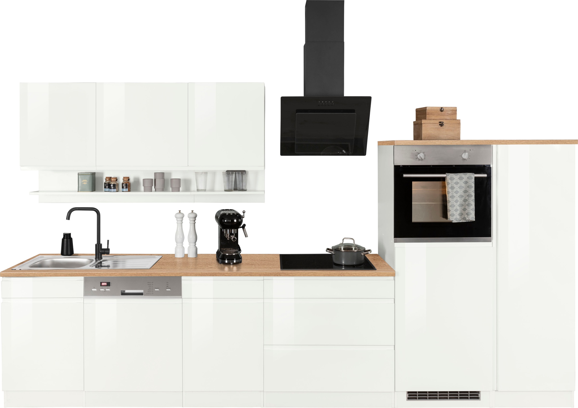 HELD MÖBEL Küchenzeile "Virginia", Breite 350 cm, ohne E-Geräte günstig online kaufen