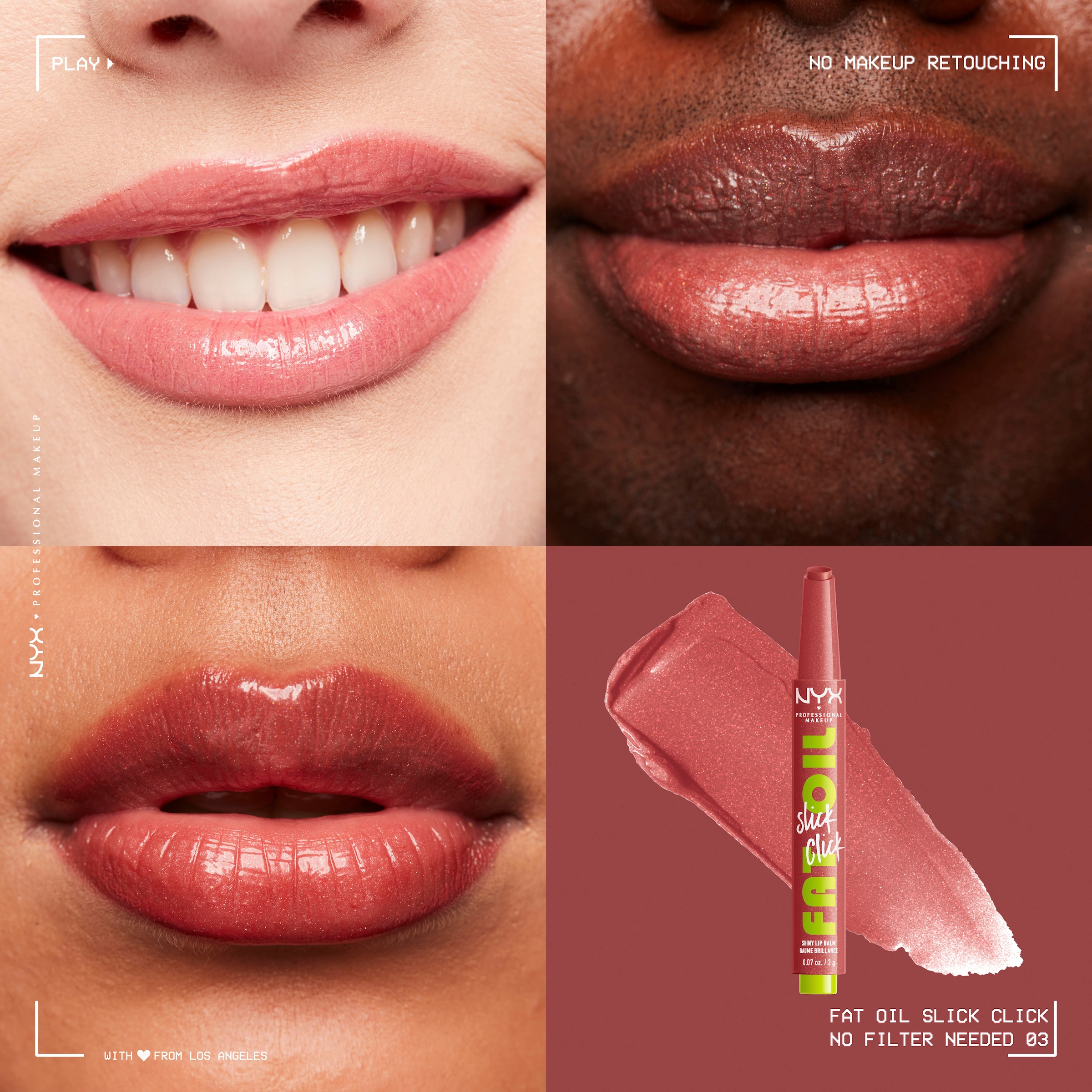 NYX Lippenstift »NYX Professional Makeup Fat Oil Slick Click NoFilterNeeded«, mit natürlichen Inhaltstoffen