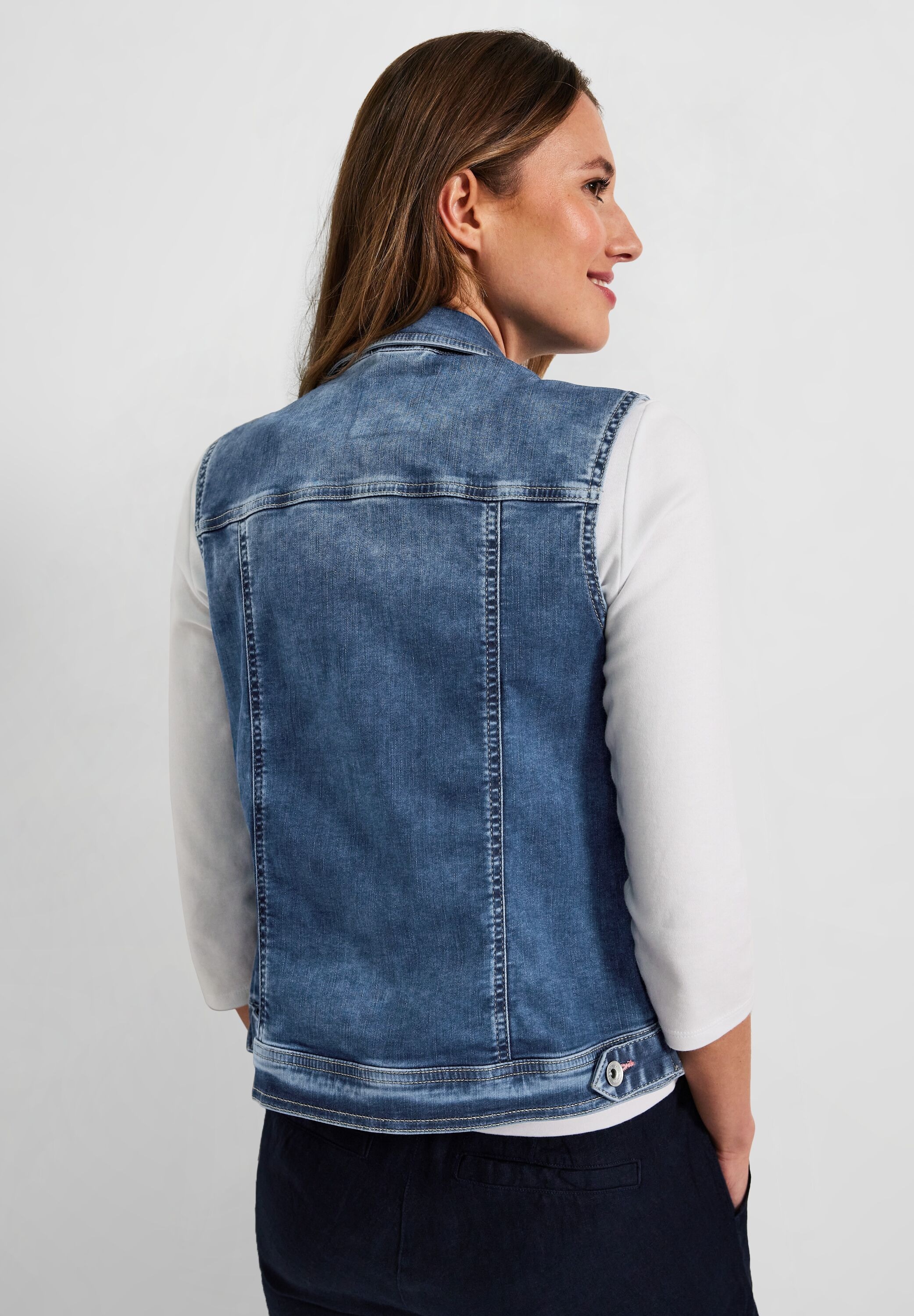 Cecil Jeansweste, mit Brusttaschen und Knopfleiste
