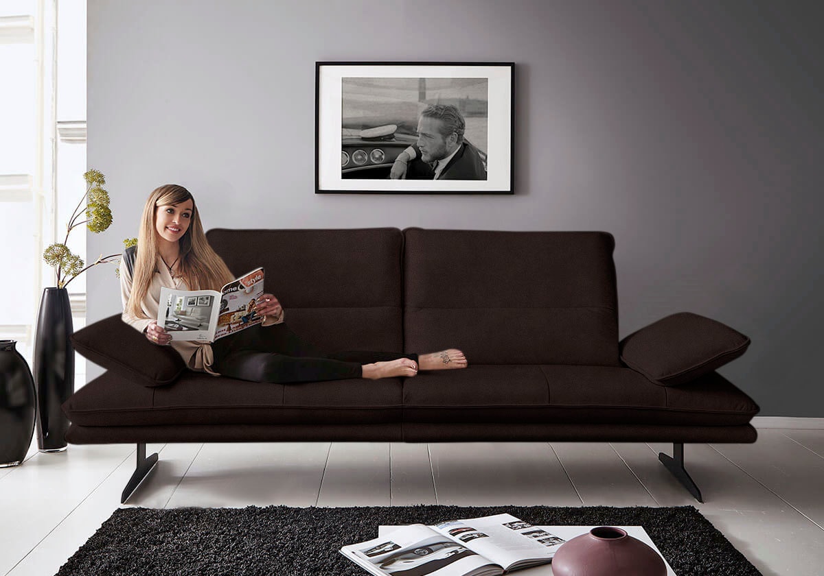 W.SCHILLIG 2,5-Sitzer "broadway, Designsofa mit tollem Sitzkomfort" Sitztiefenverstellung, Kopfteil- & Seitenteilverstellung, Breite 236cm