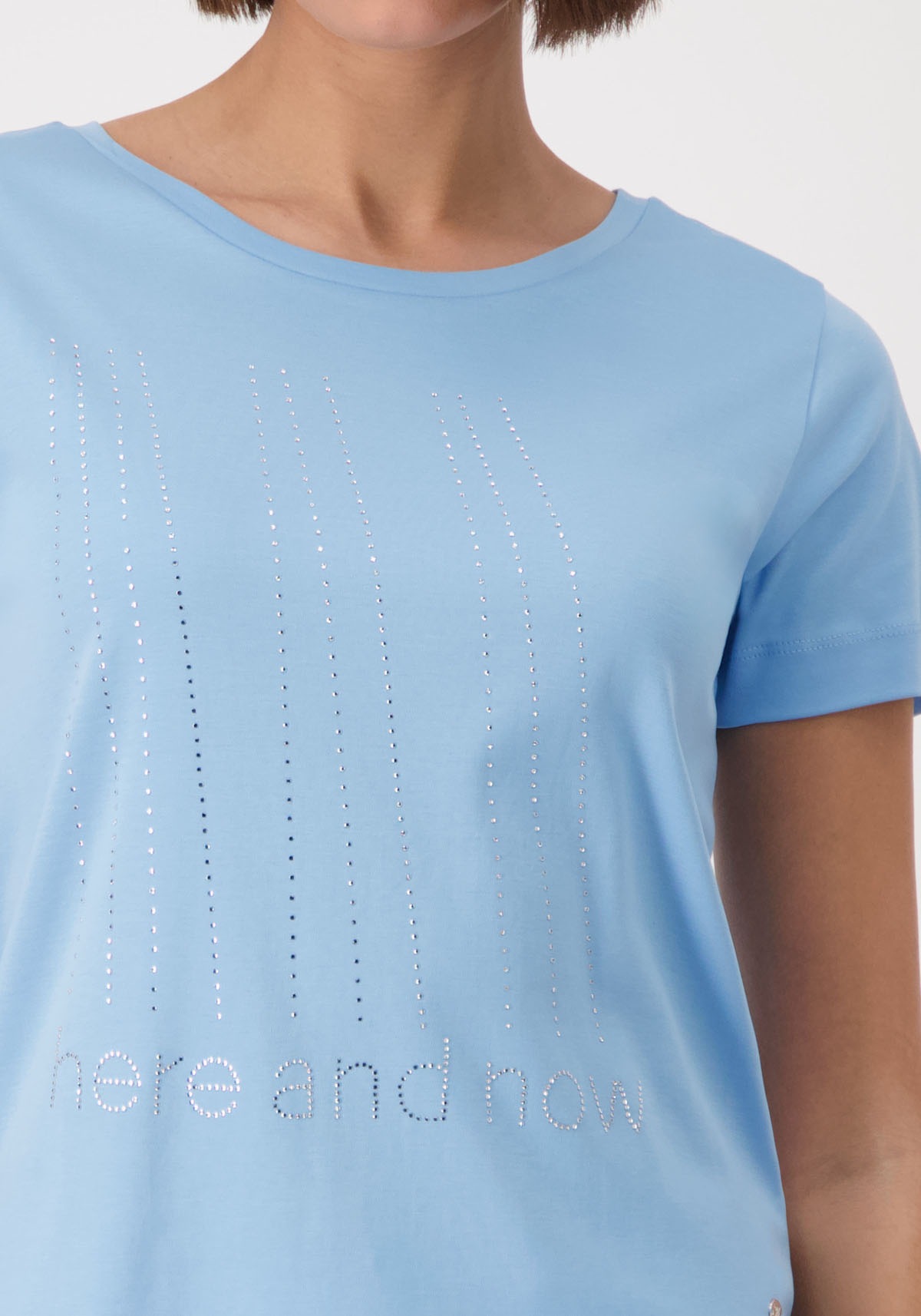 Monari Rundhalsshirt mit Glitzernieten