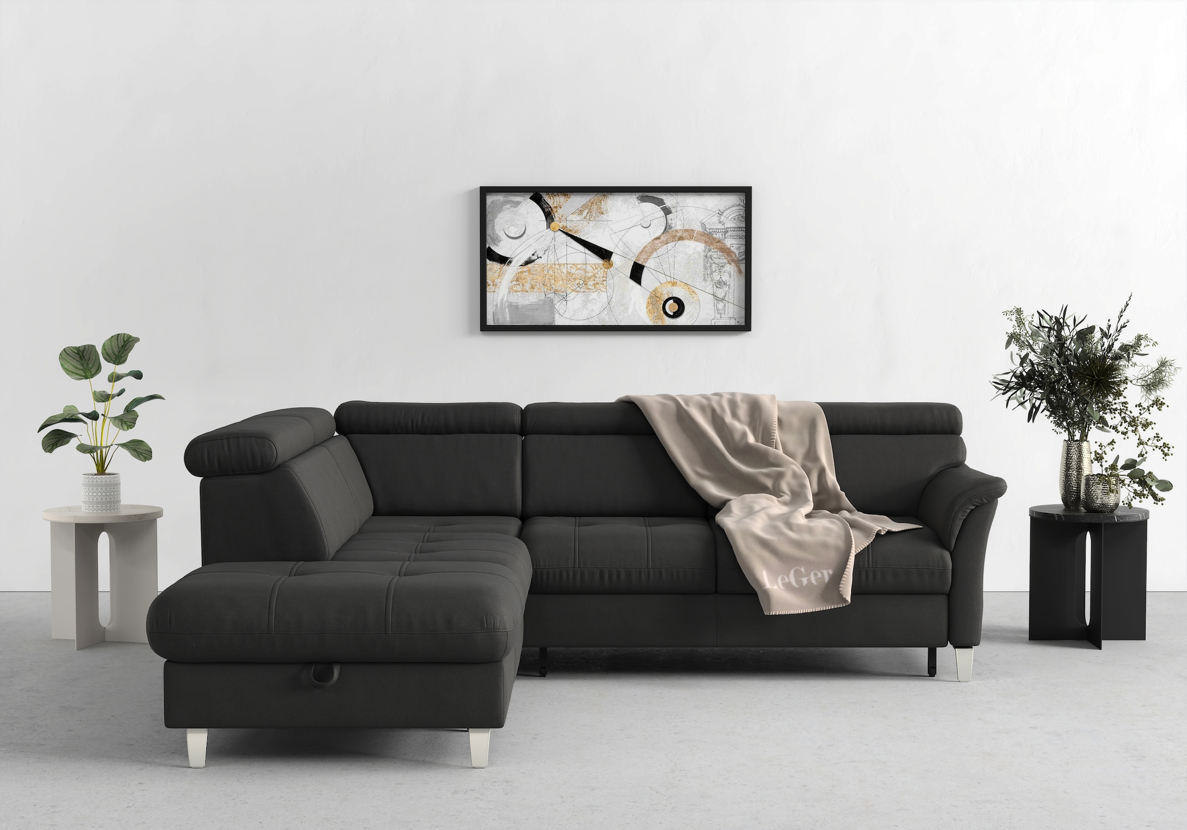 sit&more Ecksofa "Marano L-Form" inklusive Kopfteilverstellung, optional Schlaffunktion & Bettkasten
