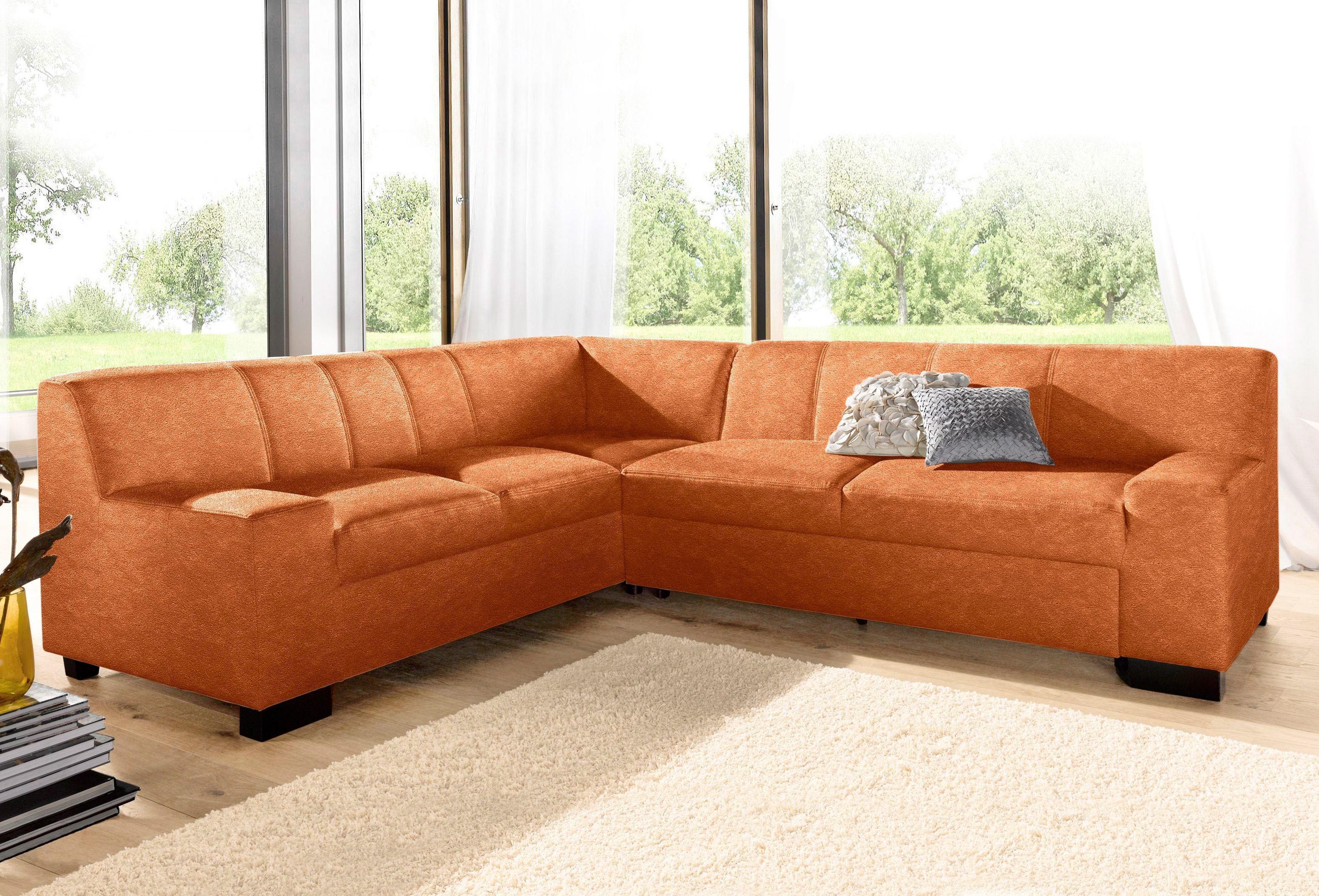 DOMO collection Ecksofa "Norma, moderne Armlehnen, zeitlos und elegant, Breite 247cm, L-Form" wahlweise mit Bettfunktion