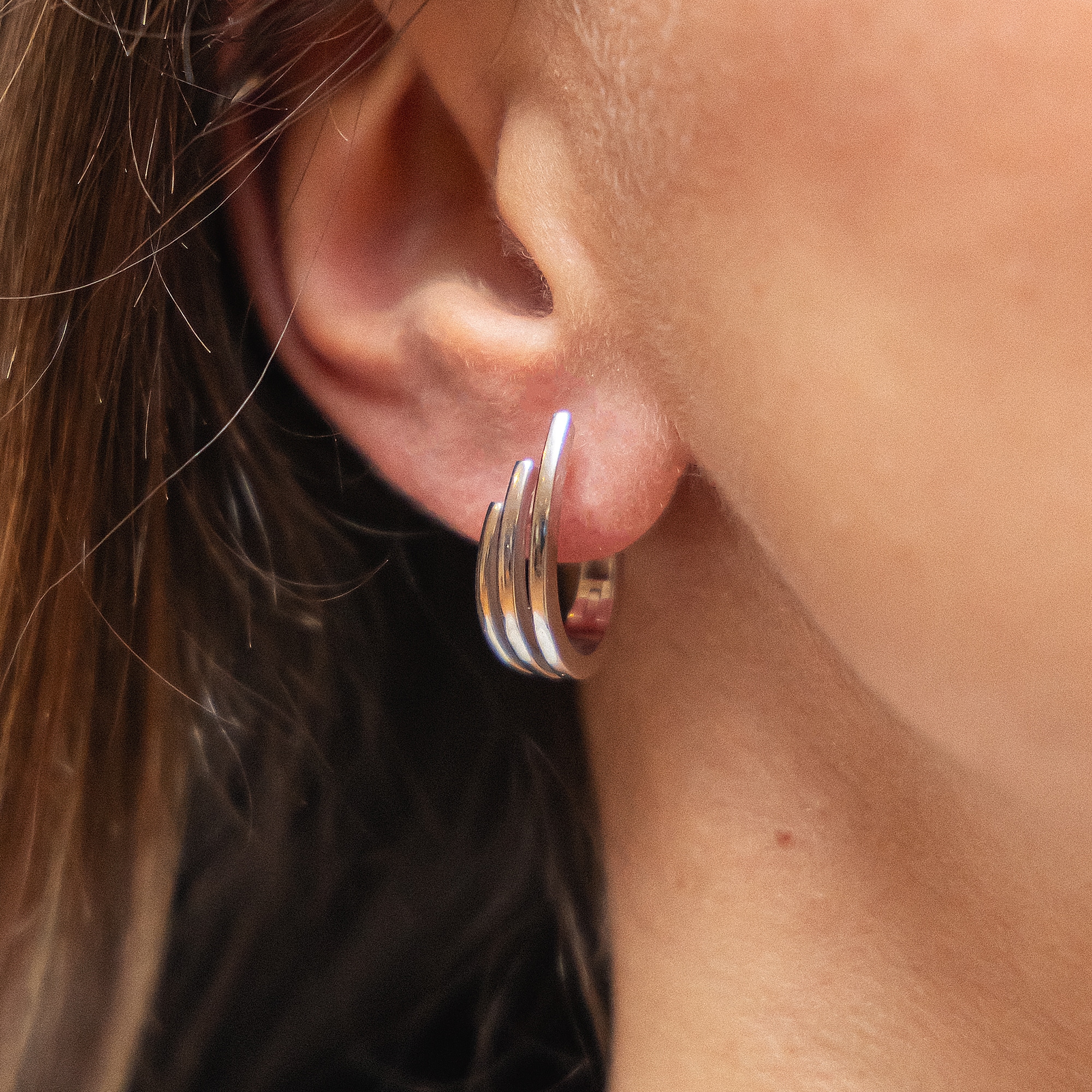 CELESTA Paar Creolen »925/- Sterling Silber rhodiniert«