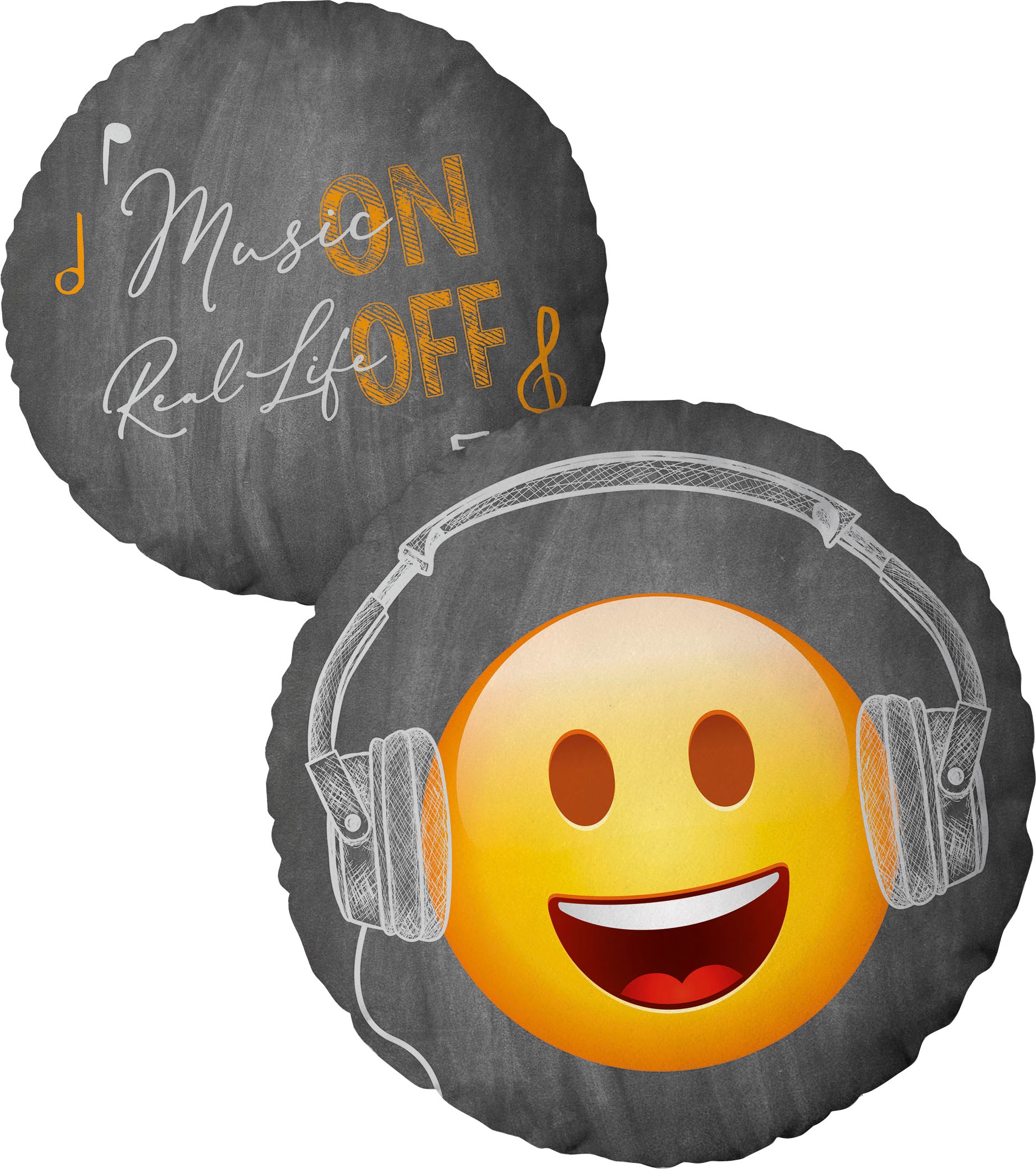 Dekokissen "Emotx" mit witzigem Motiv und Schriftzug