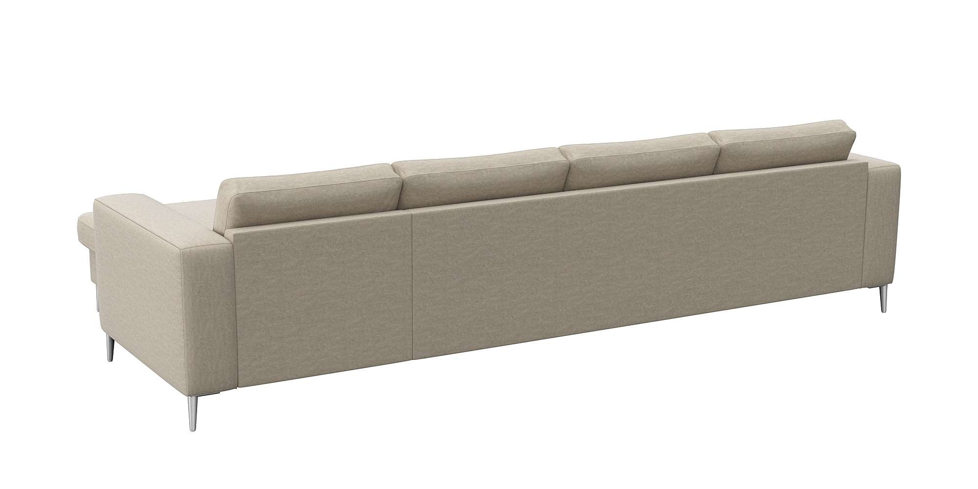 FLEXLUX Ecksofa »Fiore, super Sitzkomfort durch Kaltschaum im Sitz, L-Form«, breite Armlehnen, Füße Alu