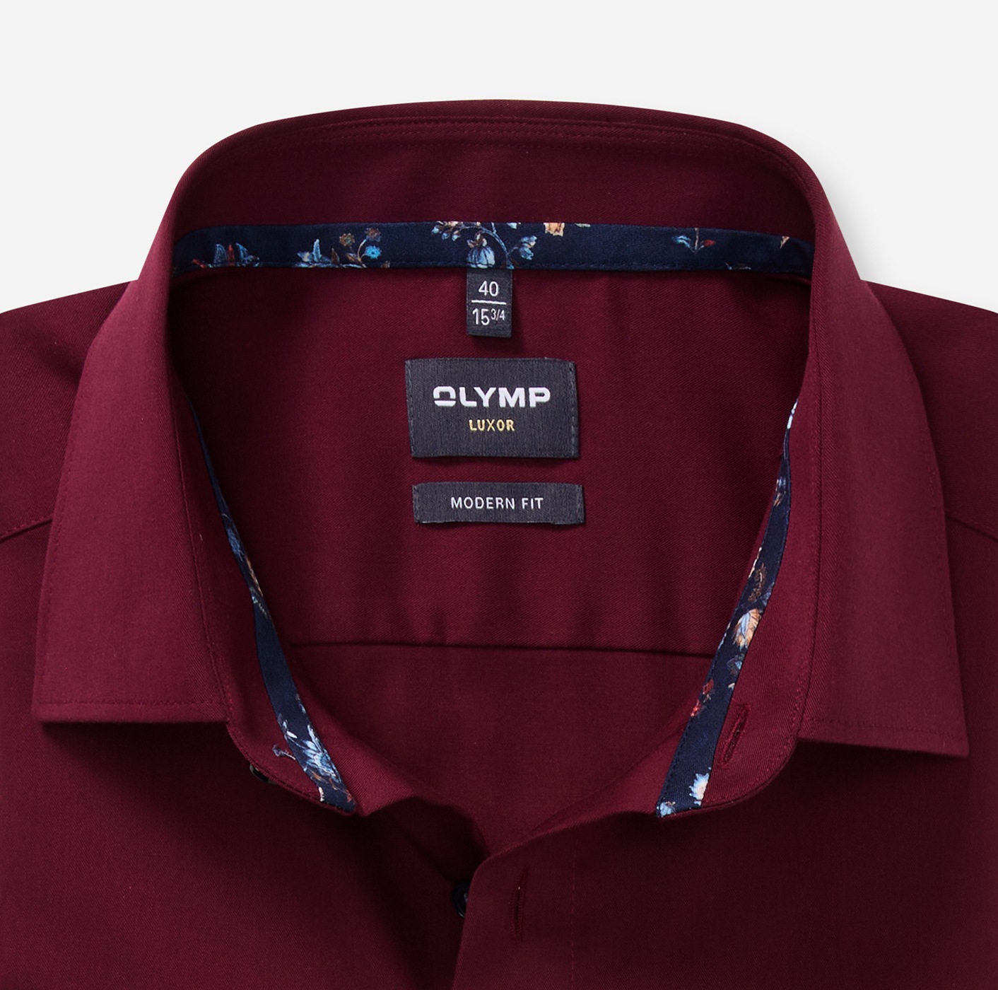 Langarmhemd OLYMP "Luxor", Herren, Gr. 43, N-Gr, dunkelrot, Web, Obermaterial: 100% Baumwolle, normal, 2-Knopf-Manschette, Hemden, Businesshemd, modern fit, New-Kentkragen 3