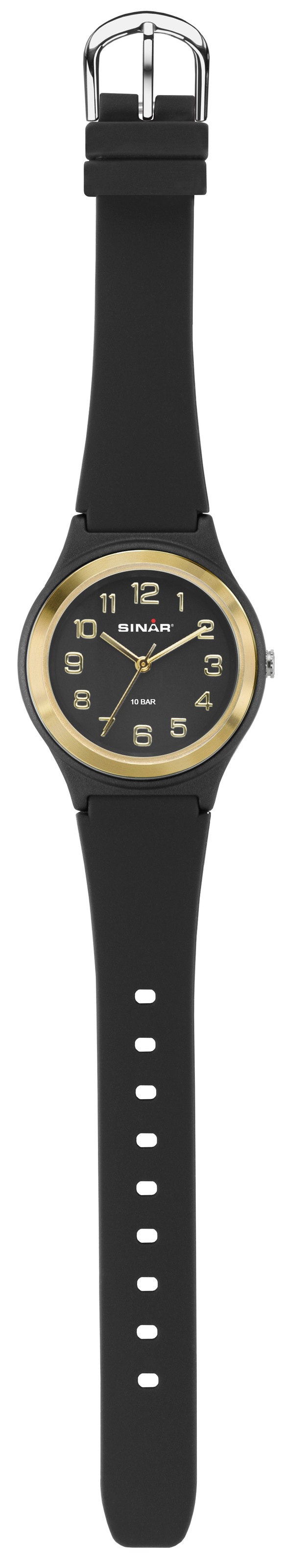 SINAR Quarzuhr, Armbanduhr, Damenuhr,Jugendliche, Silikonarmband, bis 10 bar wasserd.