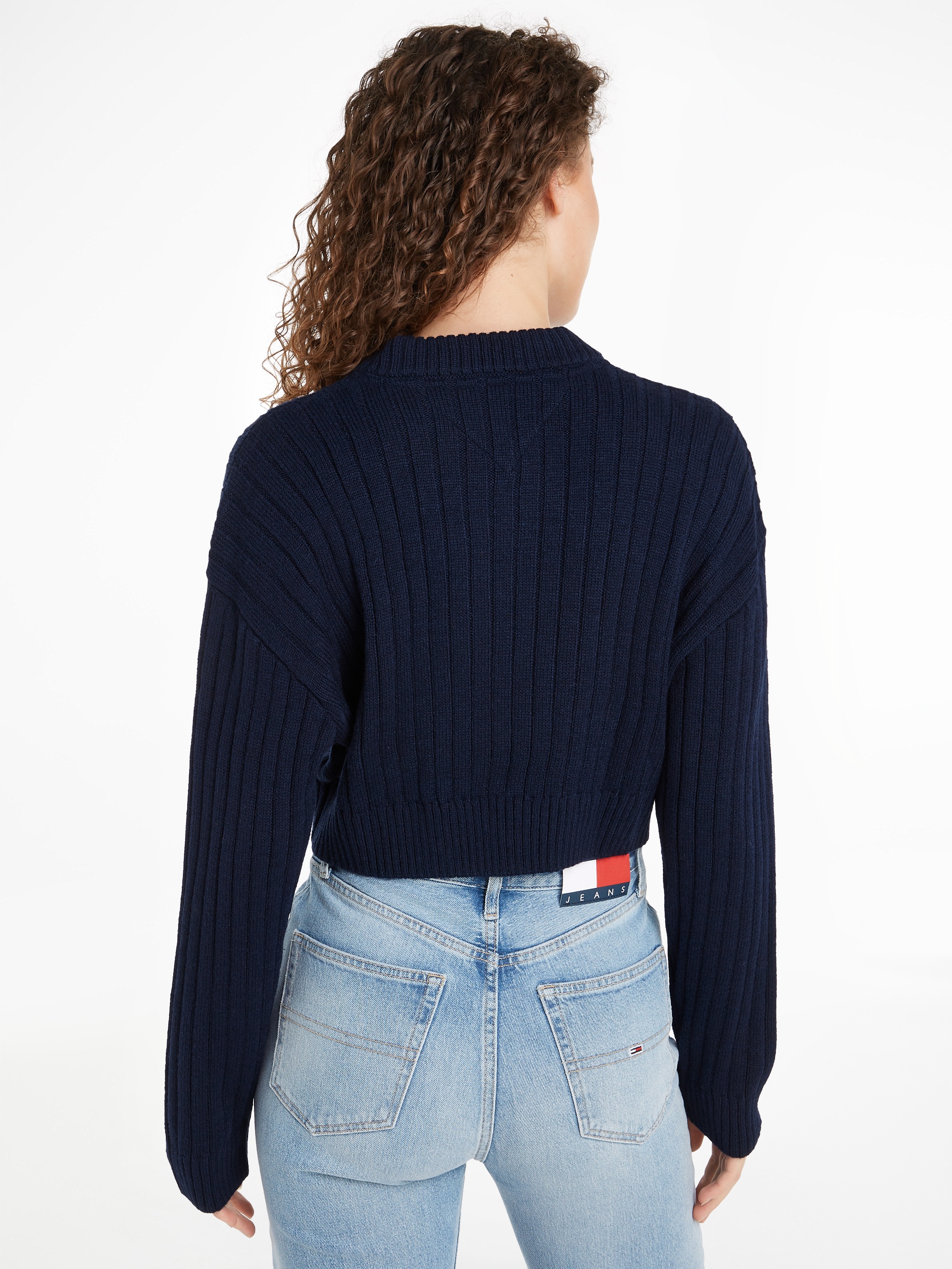 Tommy Jeans Strickpullover "TJW VNCK CENTER FLAG SWEATER EXT", mit Tommy Je günstig online kaufen