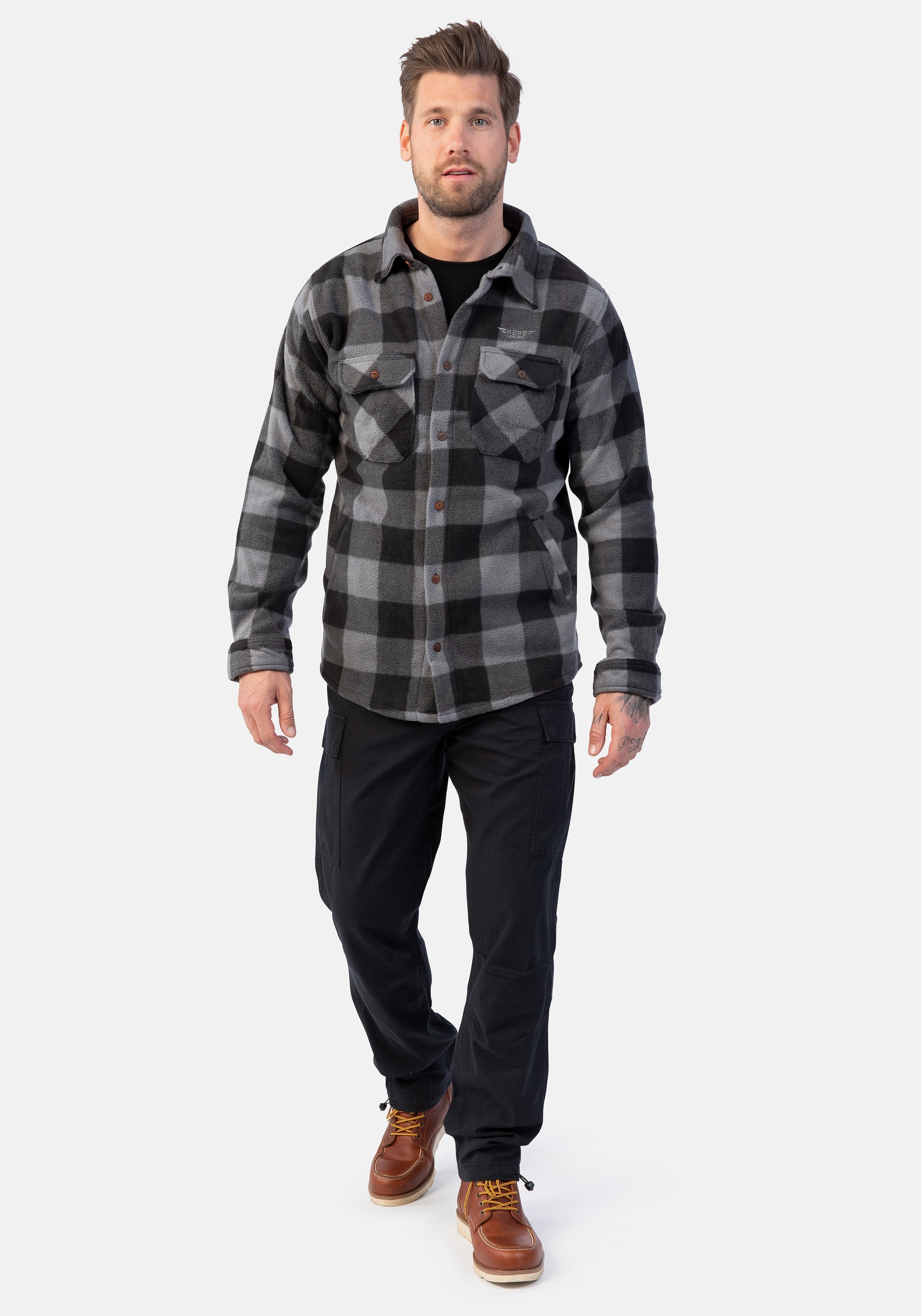 HERO by John Medoox Fleecehemd "Fleece Shirt checked Hero by John Medoox", günstig online kaufen