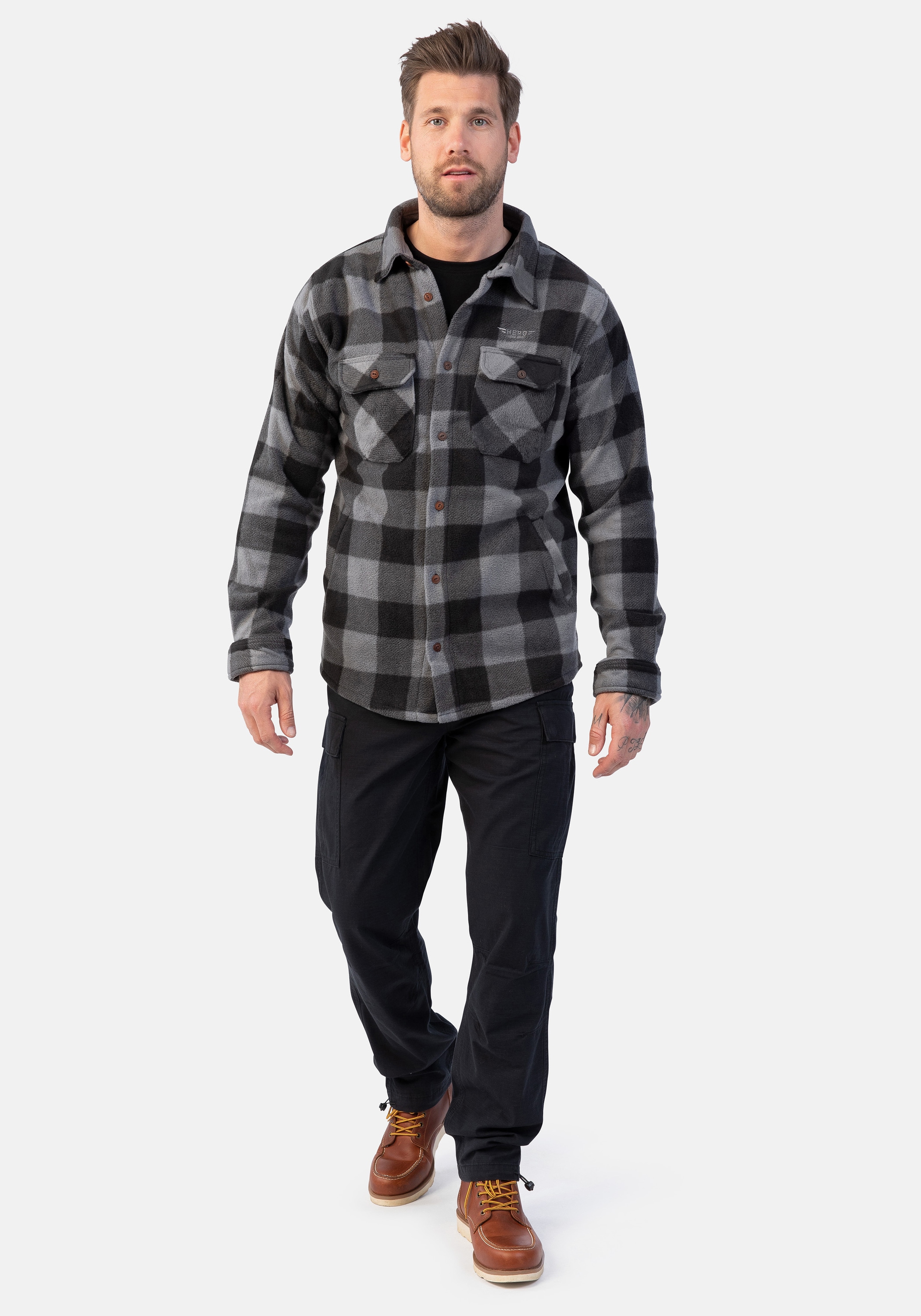 HERO by John Medoox Fleecehemd "HENDRIX Fleecehemd", Regular Fit Casual Fle günstig online kaufen