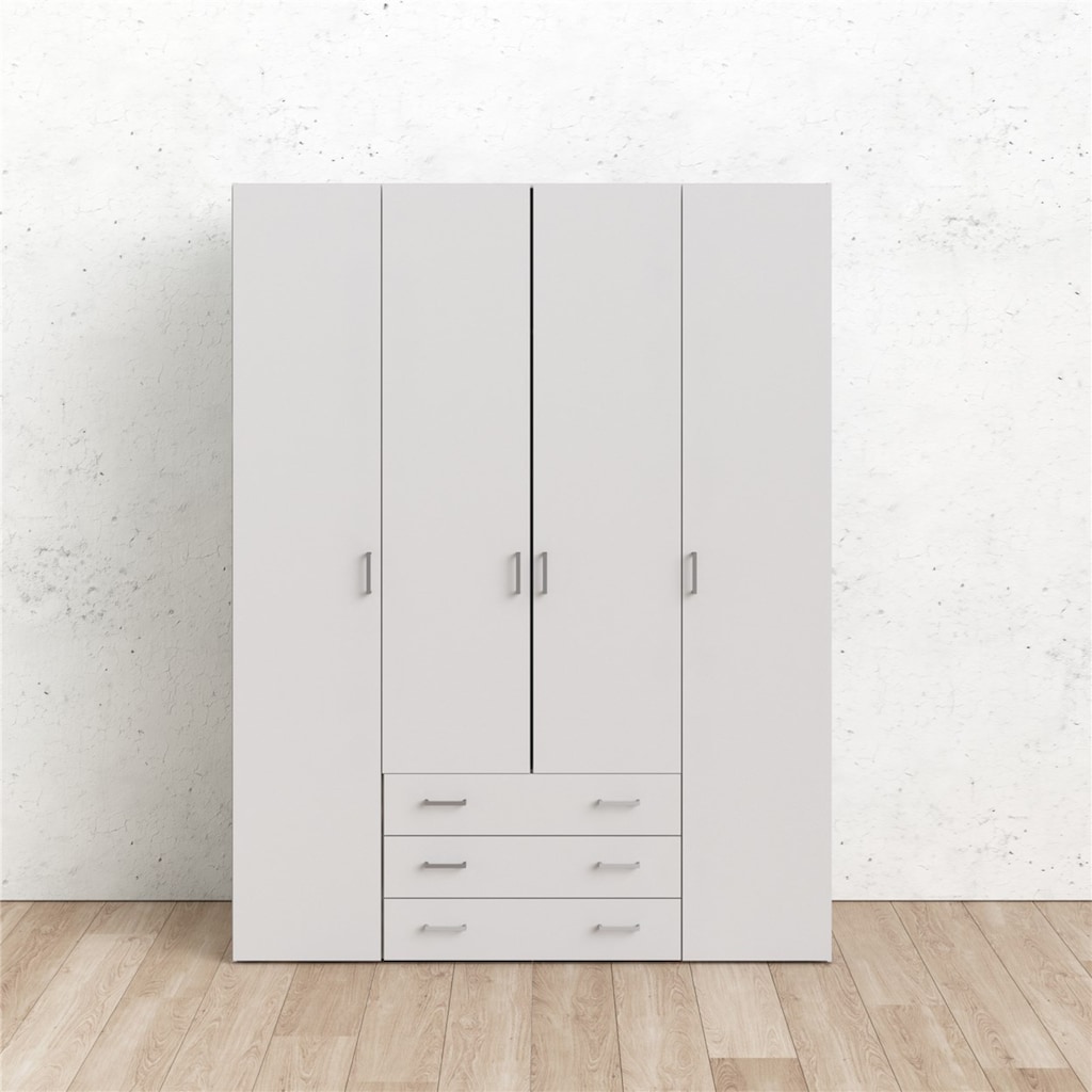 Home affaire Kleiderschrank, Mit viel Stauraum, graue Stangengriffe, Gr. ca. 200,4 x 154 x 49,5 cm