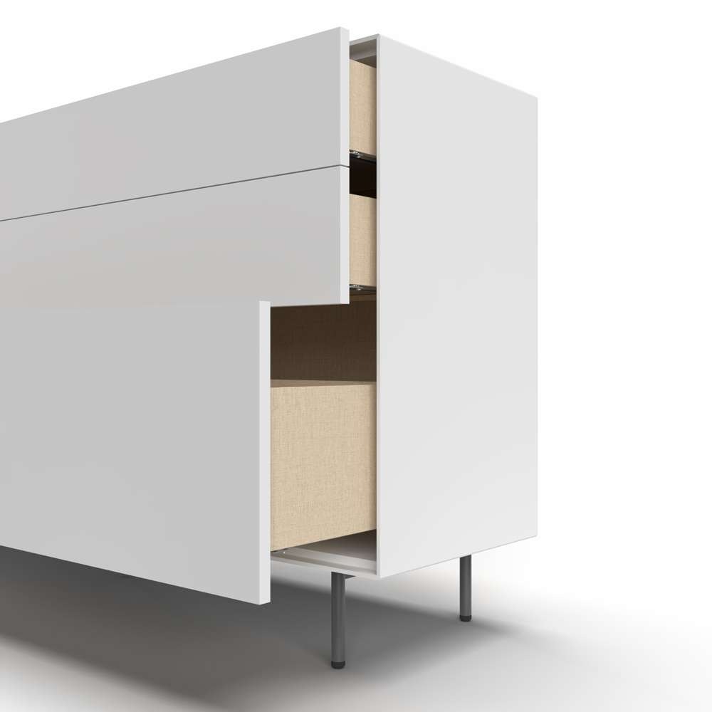 LeGer Home by Lena Gercke Sideboard »Essentials, Kommode, Anrichte, Kombikommode, Schrank mit Metallfüßen« Breite: 166 cm, UV lackiert, Push-to-open-Funktion
