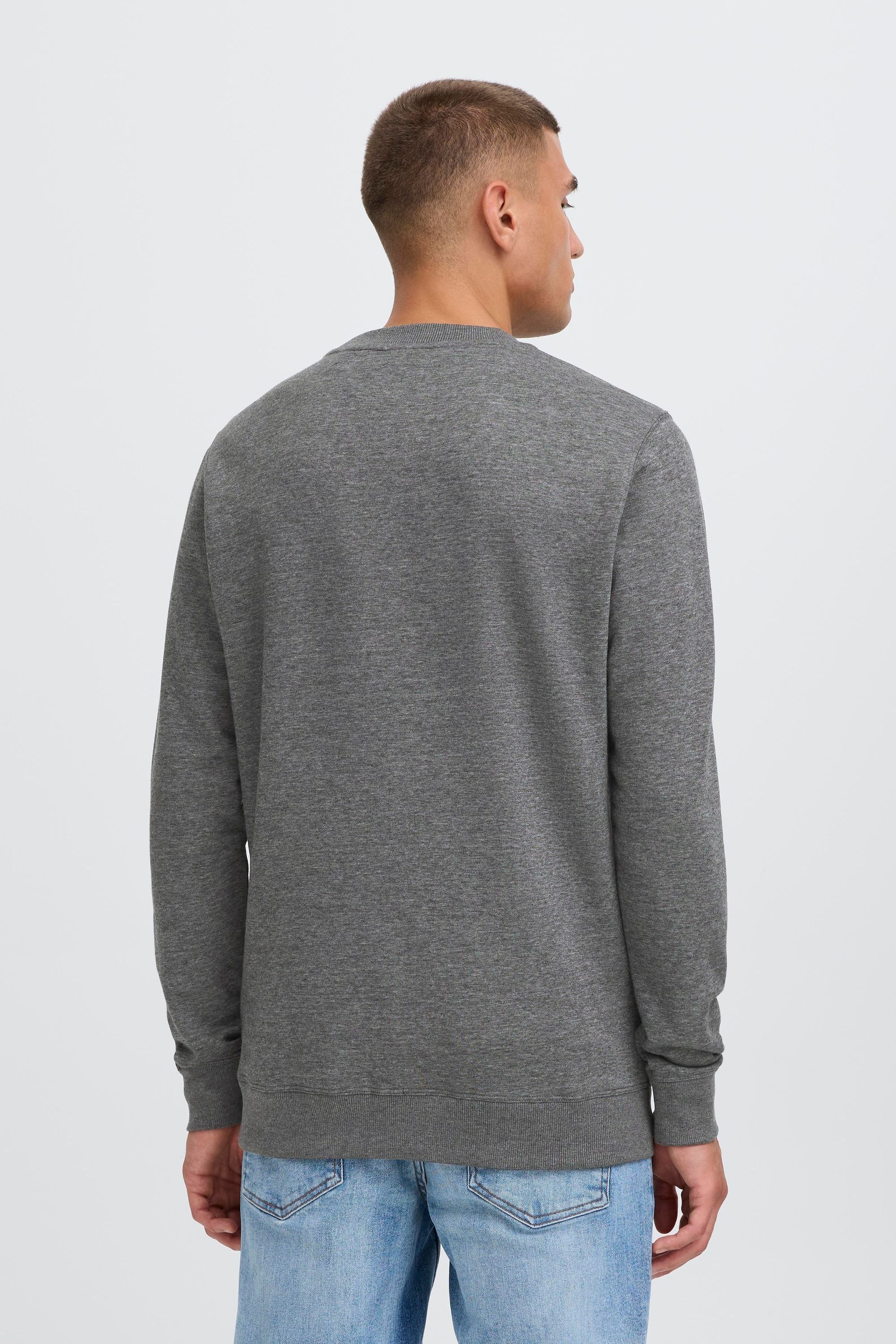 !solid Longpullover SOLID "Sweater SDAULA", Herren, Gr. M, grau (dunkelgrau melange), Obermaterial: 65% Polyester PES. 35% Baumwolle CO., Pullover Longpullover 3