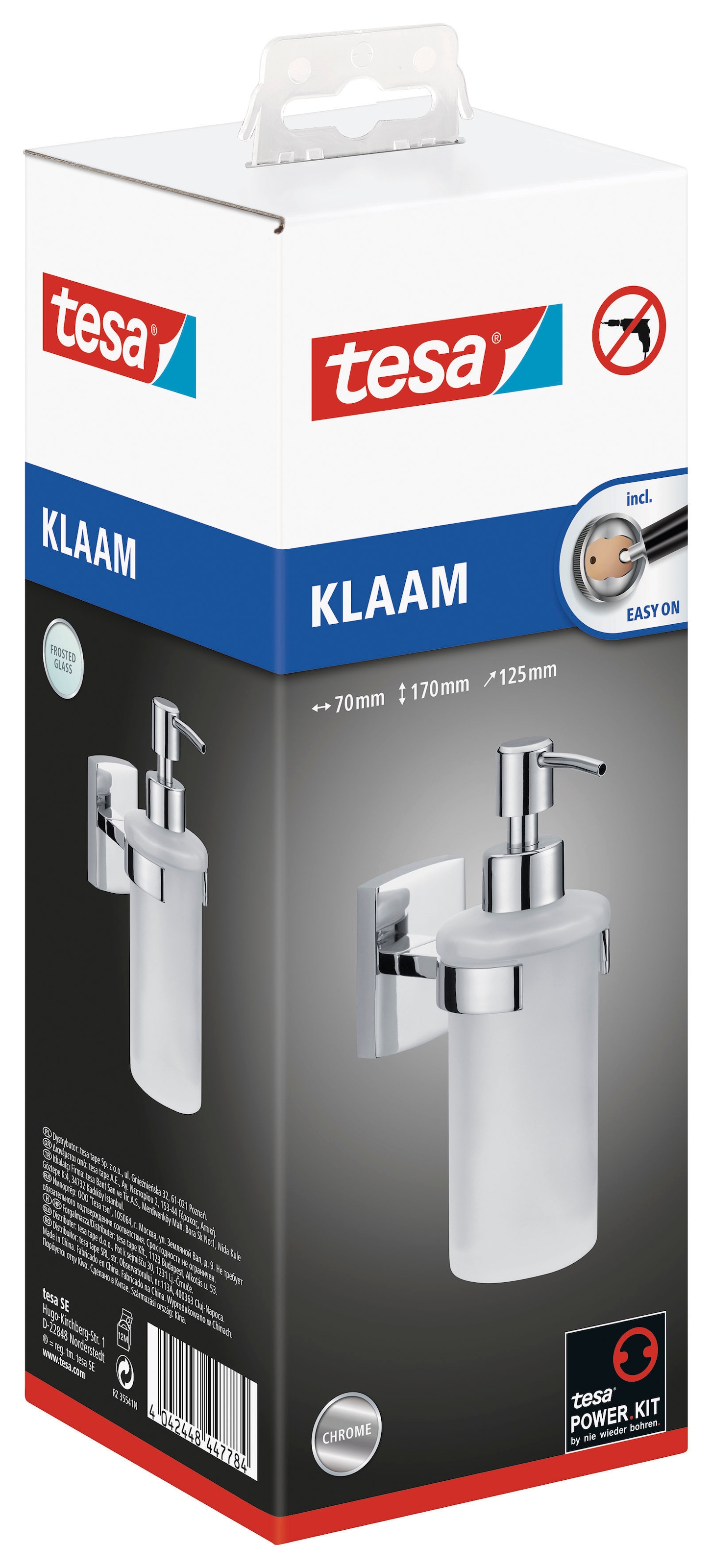 tesa Seifenspender »1x tesa MOON GREY Seifenspender« grau 11,9 cm : 7 cm : 17,1 cm