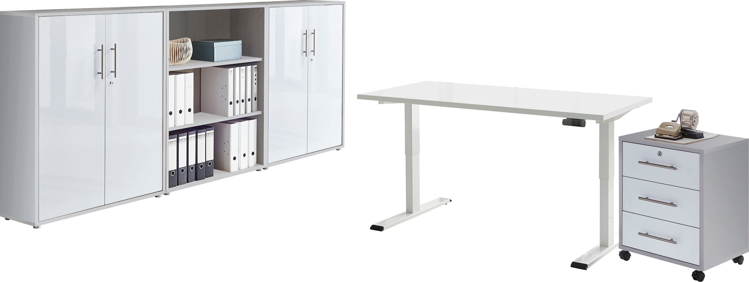 BMG Möbel Büromöbel-Set »Tabor«, (Set, 5 | Schreibtisch kaufen St.), BAUR mit höhenverstellbarem elektrisch