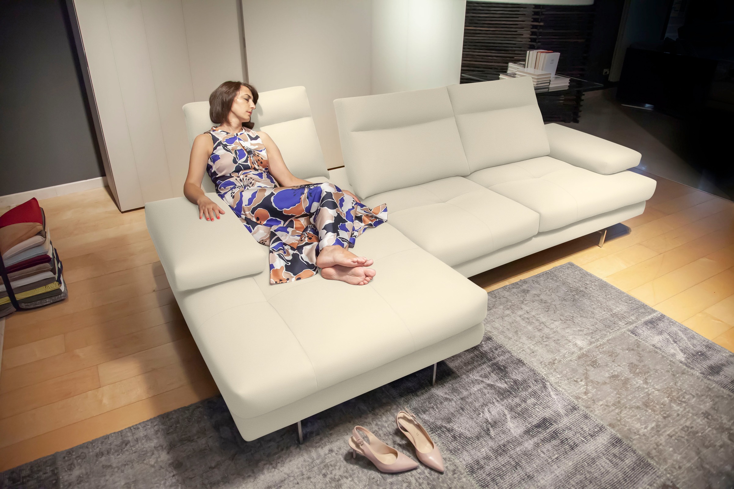 CALIA ITALIA Ecksofa "Toby Wing, B/T: 288/153 cm, Designsofa mit hohem Sitz günstig online kaufen