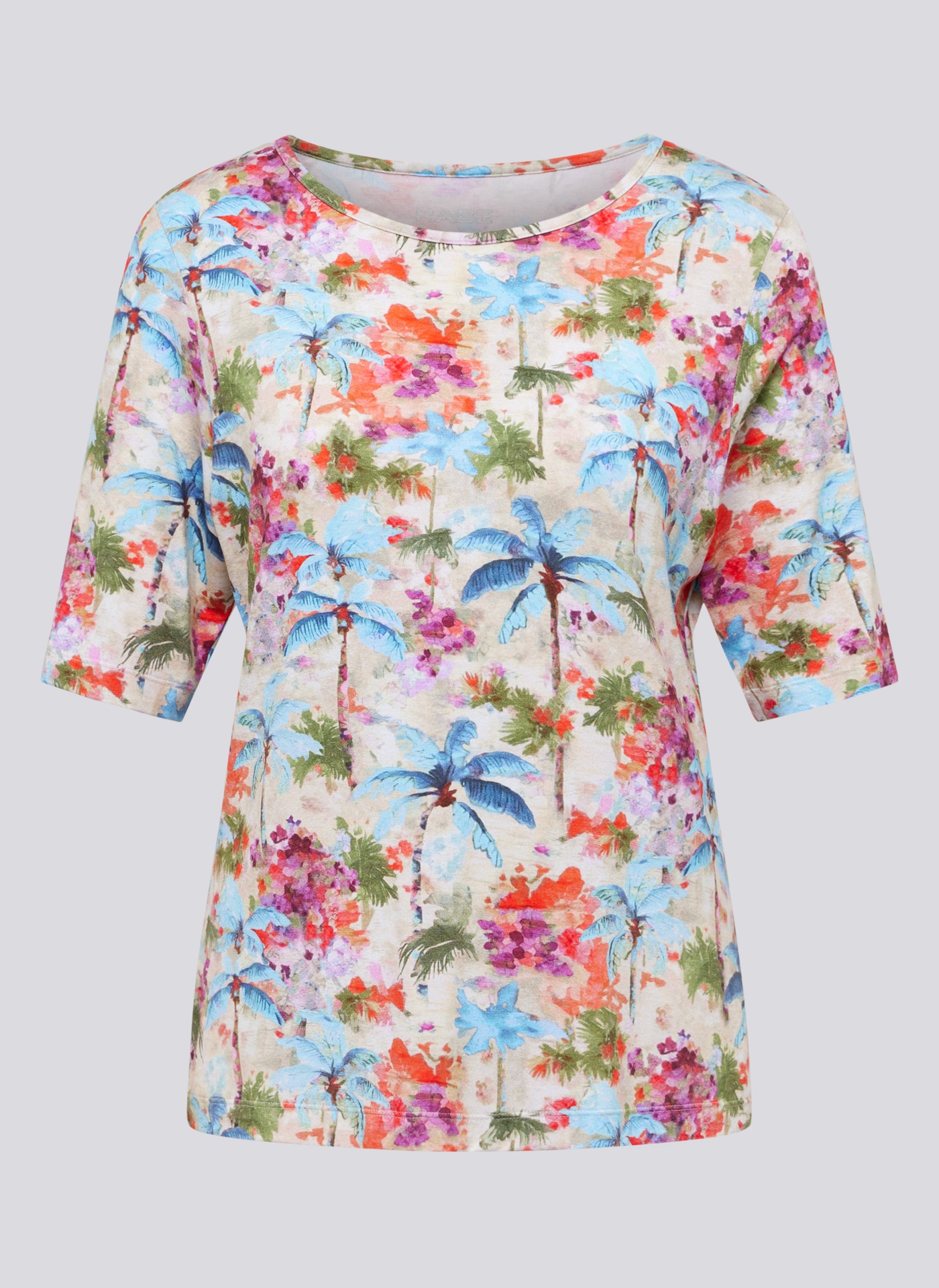 Rabe Rundhalsshirt, mit floralem Muster