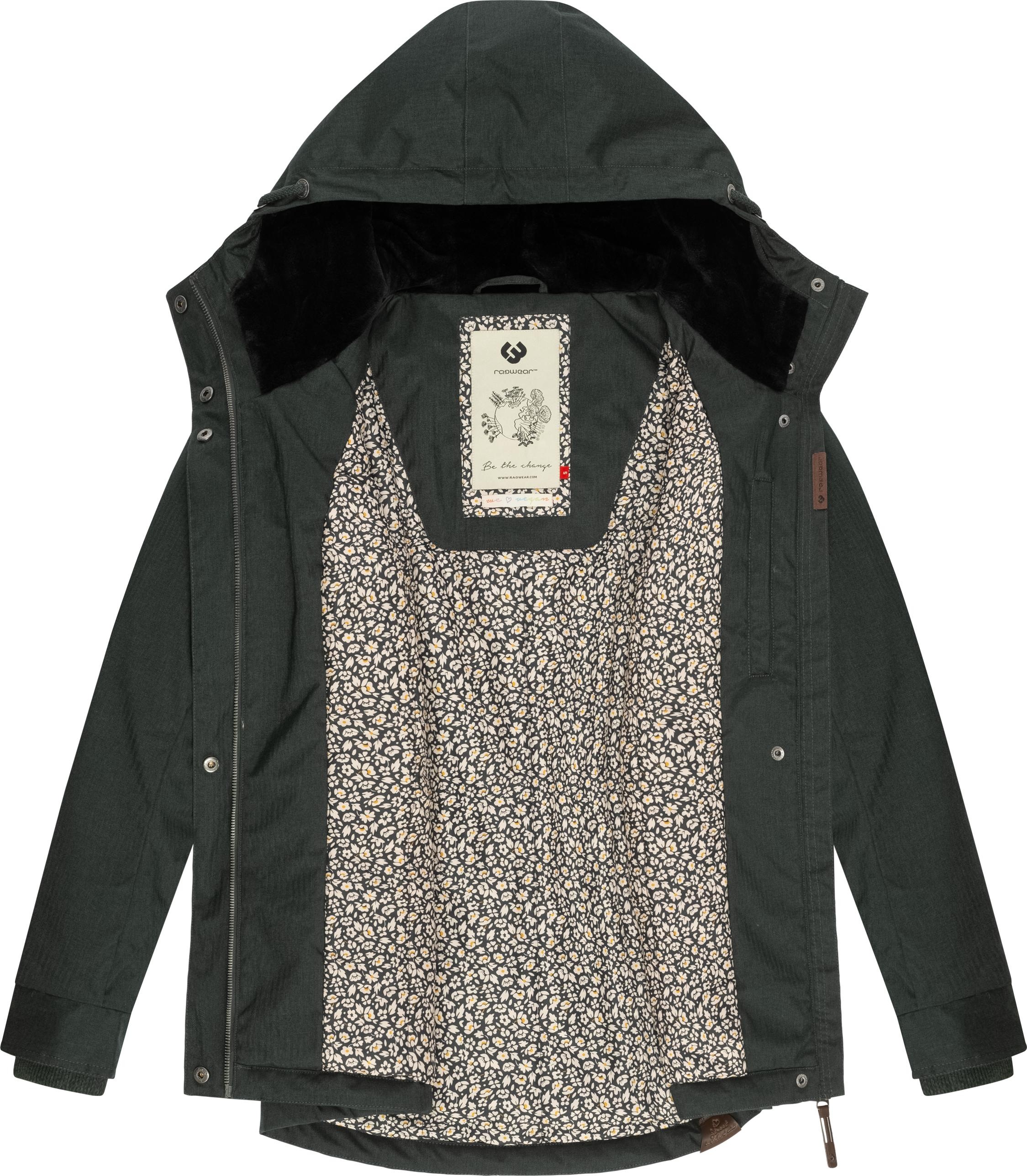 Ragwear Winterjacke »Monade II«, mit Kapuze, Damen Winterparka mit Kapuze und m. Fleece gefüttert