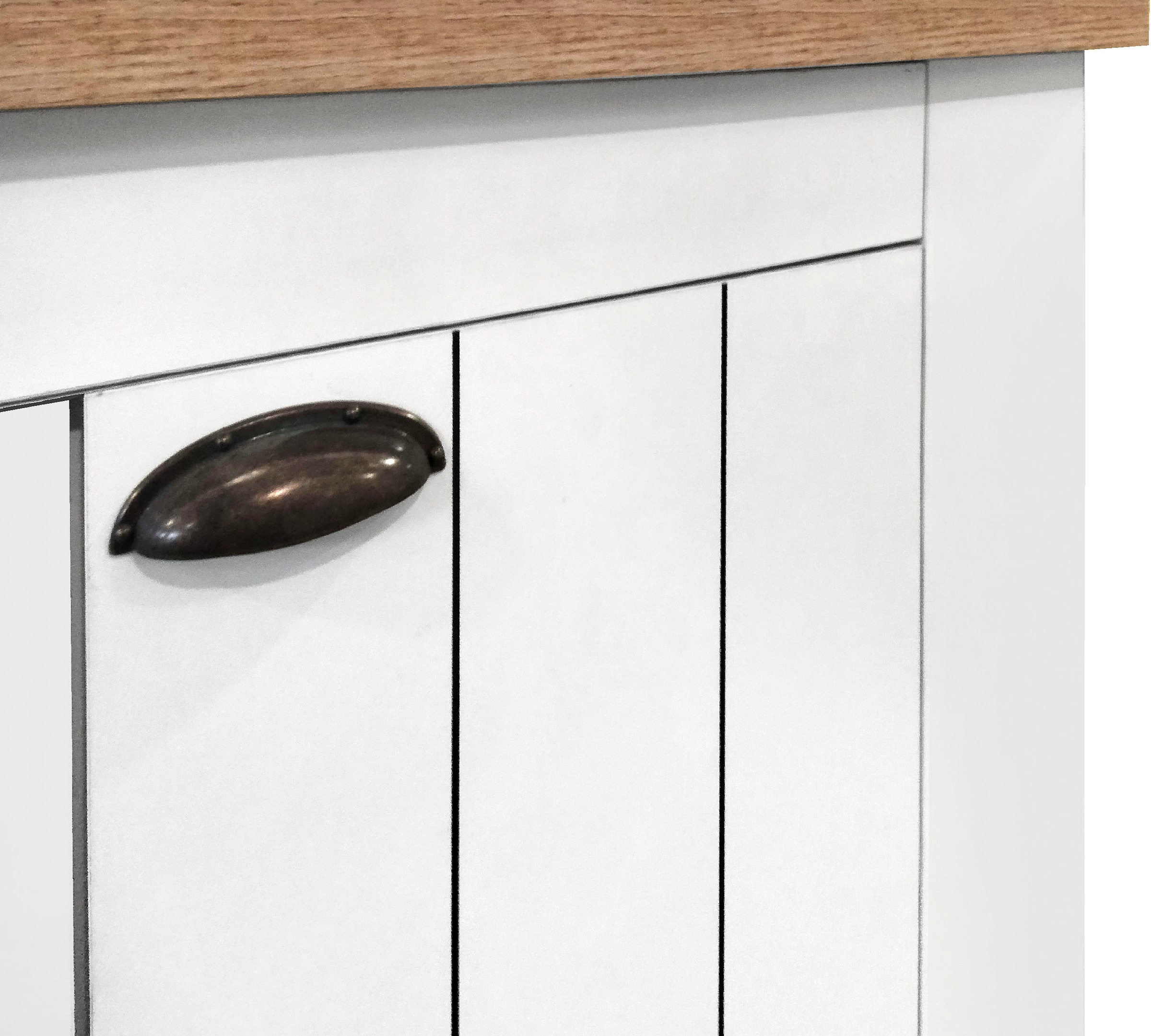 INOSIGN Schuhschrank »FIGO, Made in Italy – Schuhkommode,Schuhregal für ca. 30 Paar Schuhe«, (1 St.), 3-Türig, Siebdruck-dekorative Fräsungen, 10 Fächer, Höhe: 100 cm