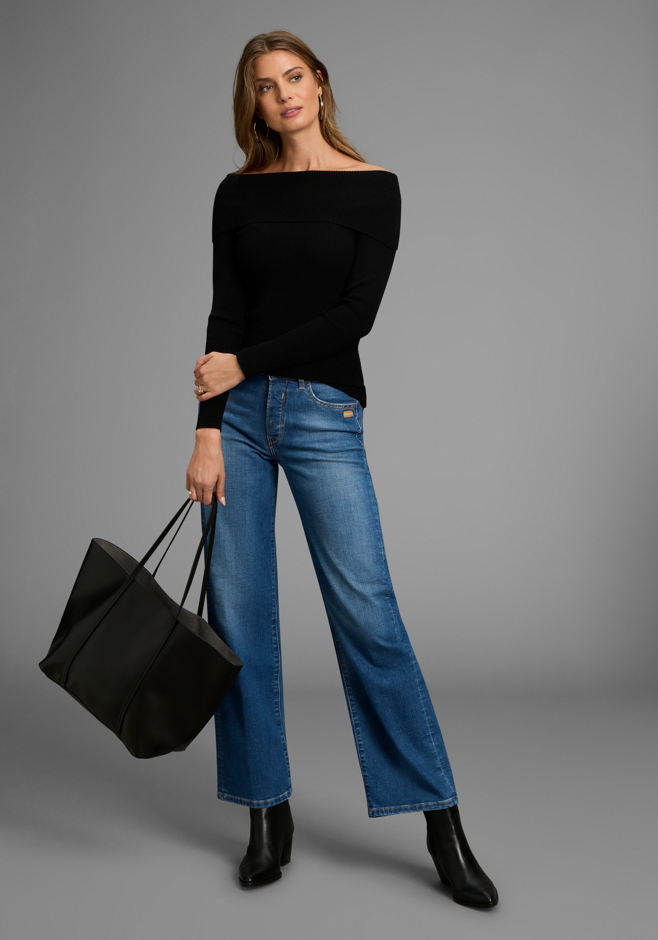 Laura Scott Strickpullover, in trendy Carmen Shape - NEUE KOLLEKTION