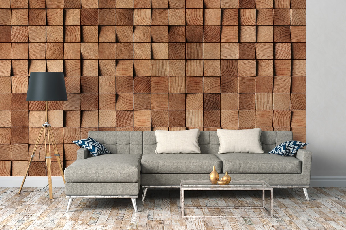 A.S. Création Vliestapete "Holzoptik-Tapete Würfelmuster Naturbraun 3D-Effekt" matt glatt