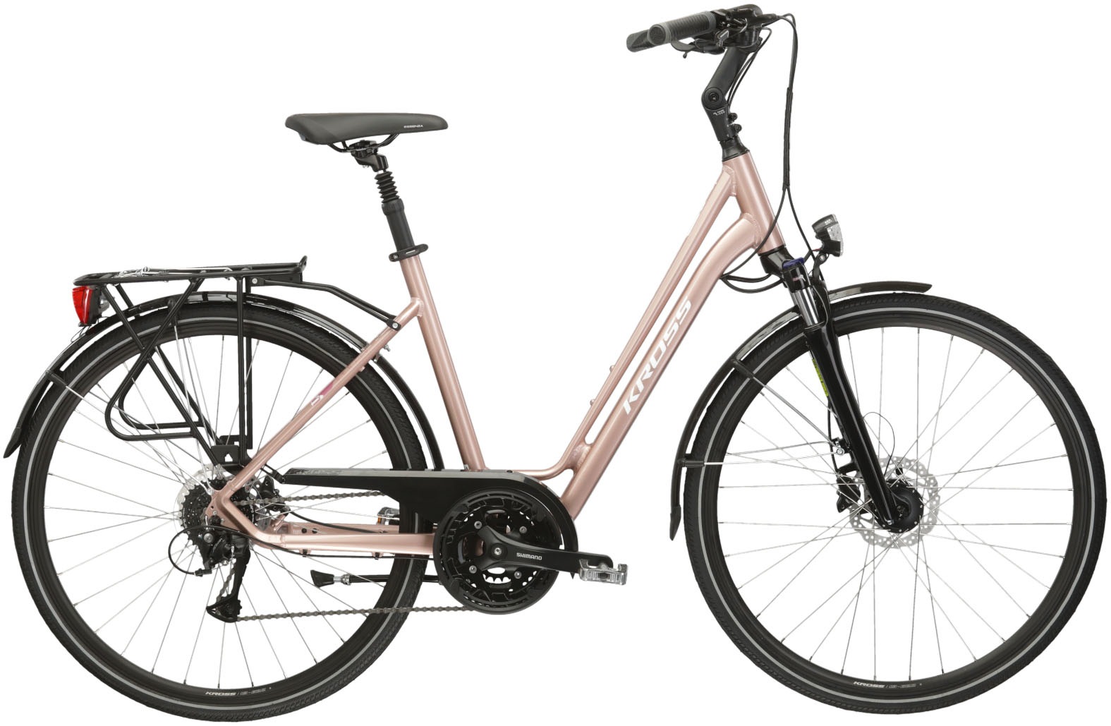 KROSS Cityrad "Citybike Sentio 4.0", 41cm, 28 Zoll (71,12cm) hinten: 28 Zoll (71,12cm), rosa, Fahrräder