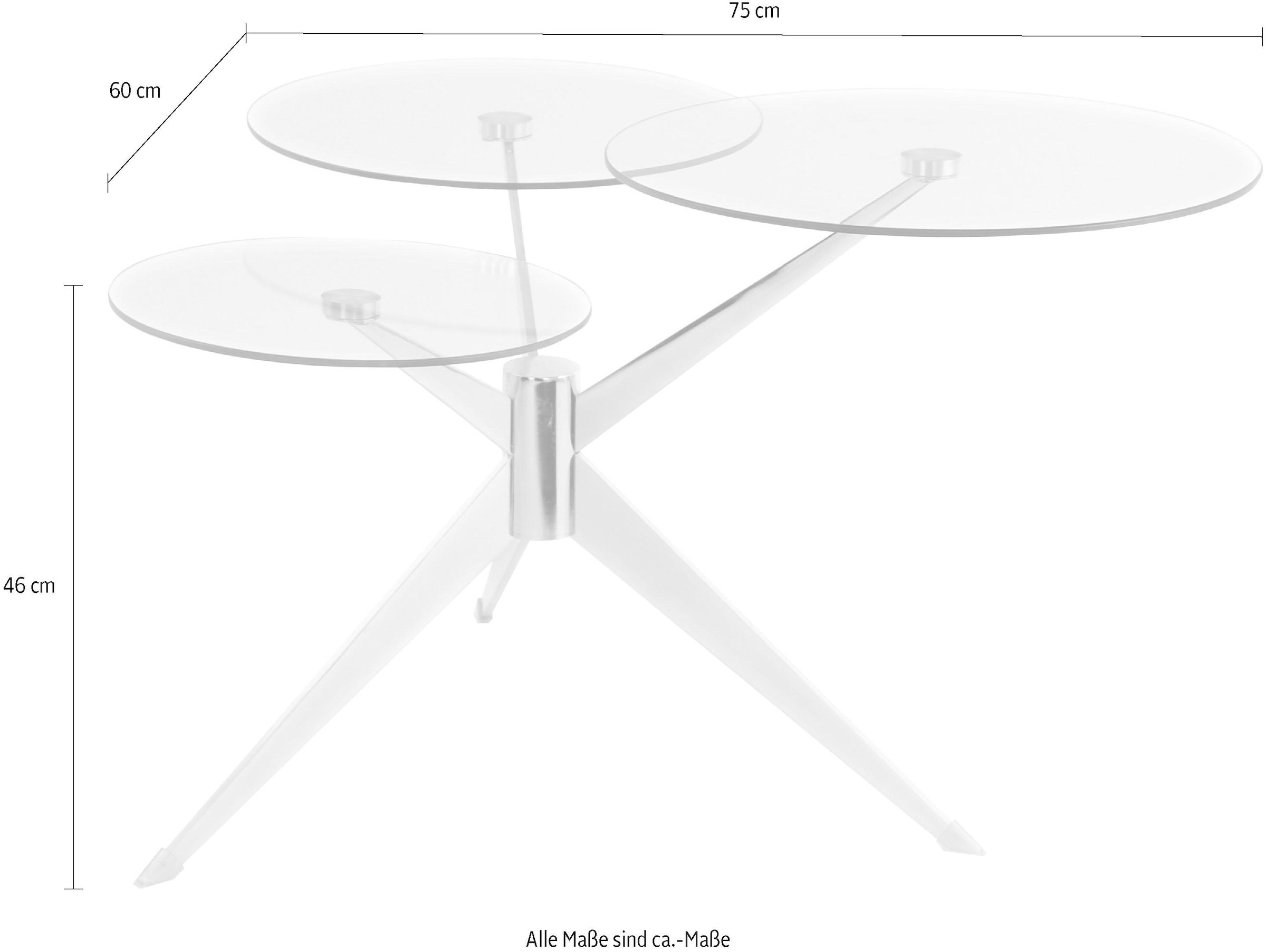 Kayoom Beistelltisch »Triplet«, Drei Tischplatten auf verschiedenen Höhen, Retro-Design