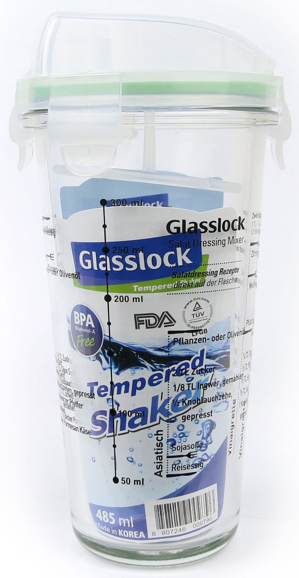 Glasslock Dressing Shaker, (Cocktail Shaker), 450 ml