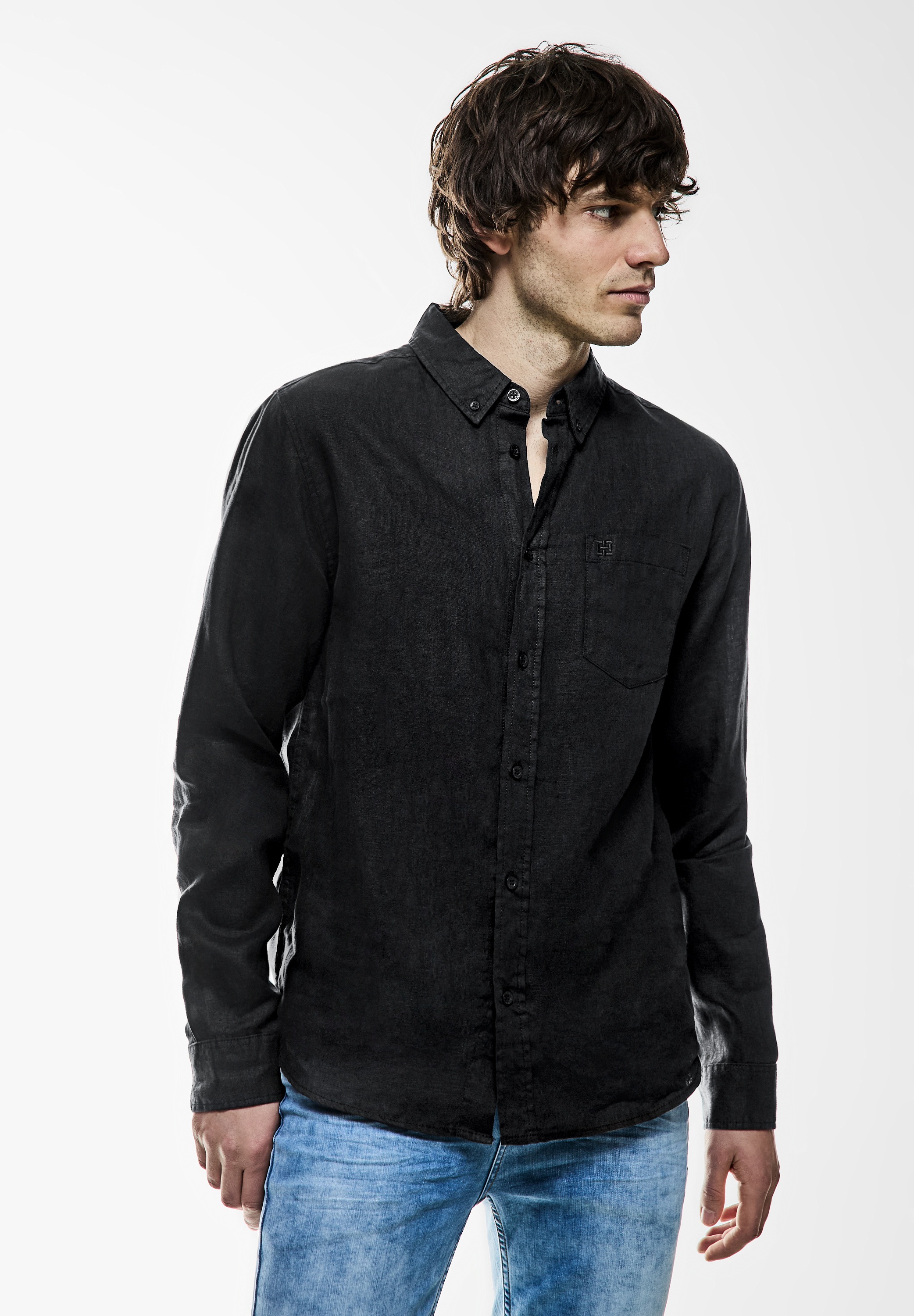STREET ONE MEN Langarmhemd, soft und weich