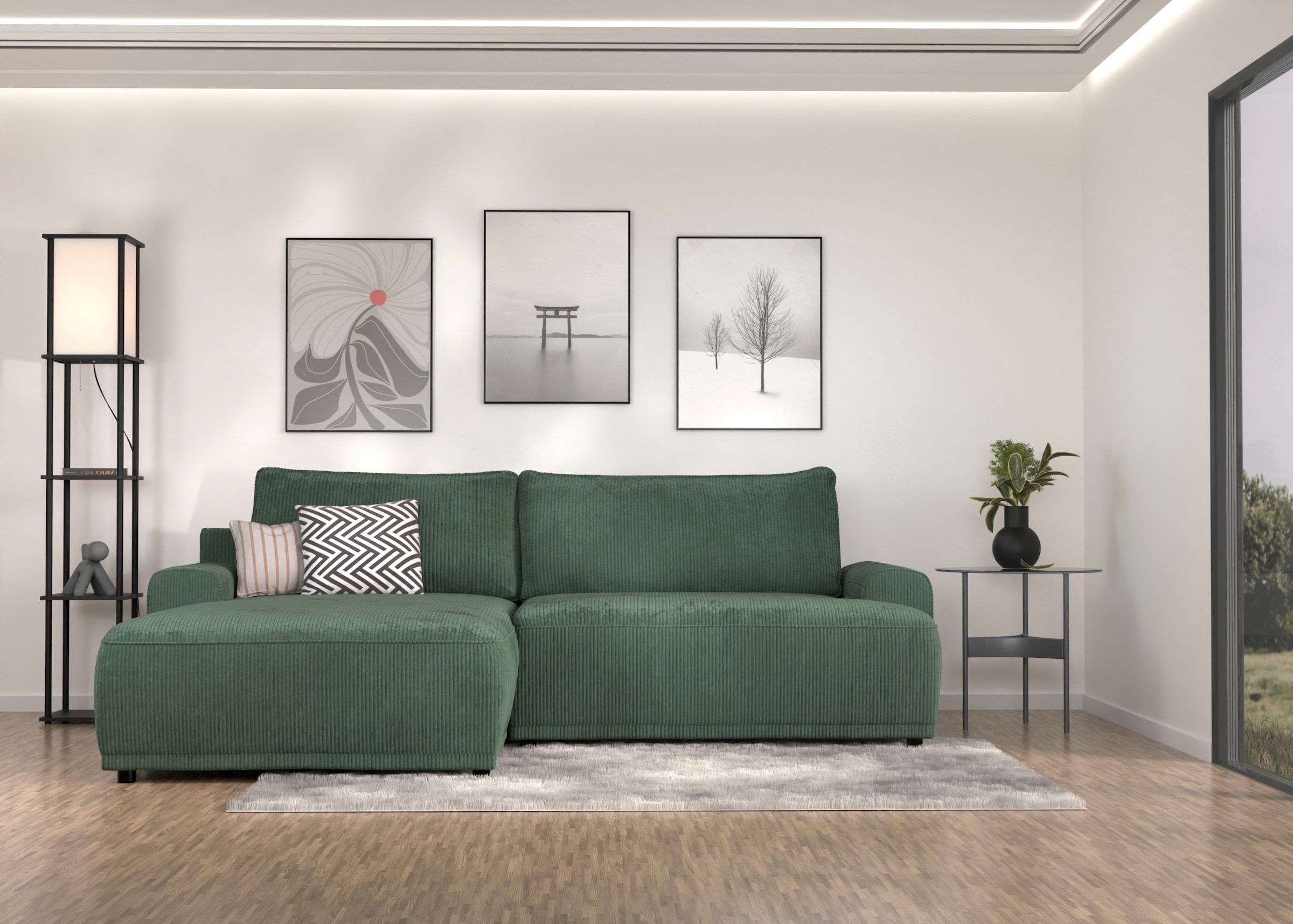 TRENDMANUFAKTUR Ecksofa "Fordon, Schlafsofa mit Bettkasten, Couch in L-Form günstig online kaufen