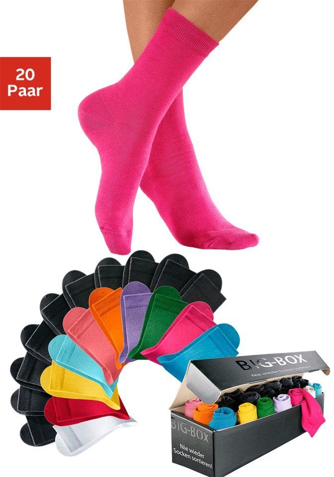 Go in Basicsocken "Damensocken in der Großpackung" Box, 20 Paar tlg. in der Big-Box