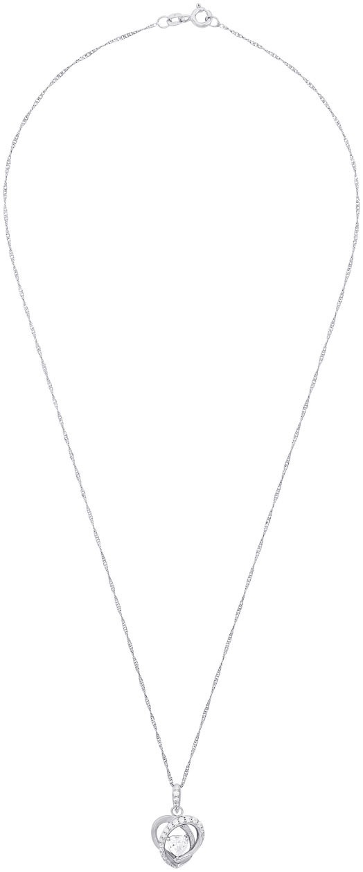 Amor Kette mit Anhänger »Herz, 9325085«, mit Zirkonia (synth.)