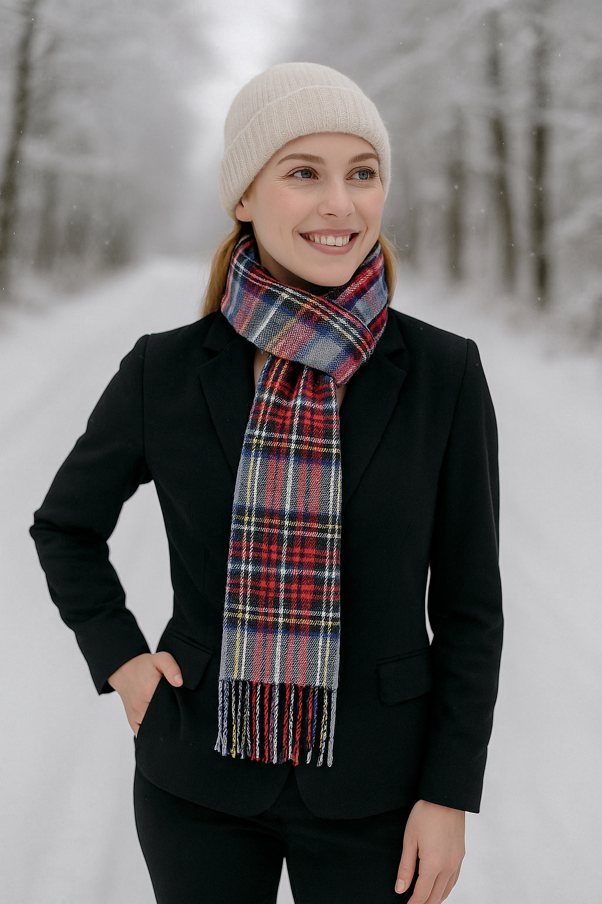 COLLEZIONE ALESSANDRO Wollschal "London" 1 Stk. mit Karomuster in rot-grau- günstig online kaufen