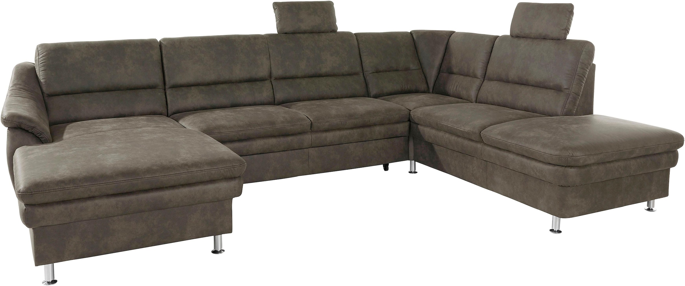 sit&more Wohnlandschaft "Cardoso, U-Form, B: 324 cm, Bettfunktion und Relaxfunktion optional" 2 Kopfstützen inklusive, Federkern, komfortable Sitzhöhe 47 cm
