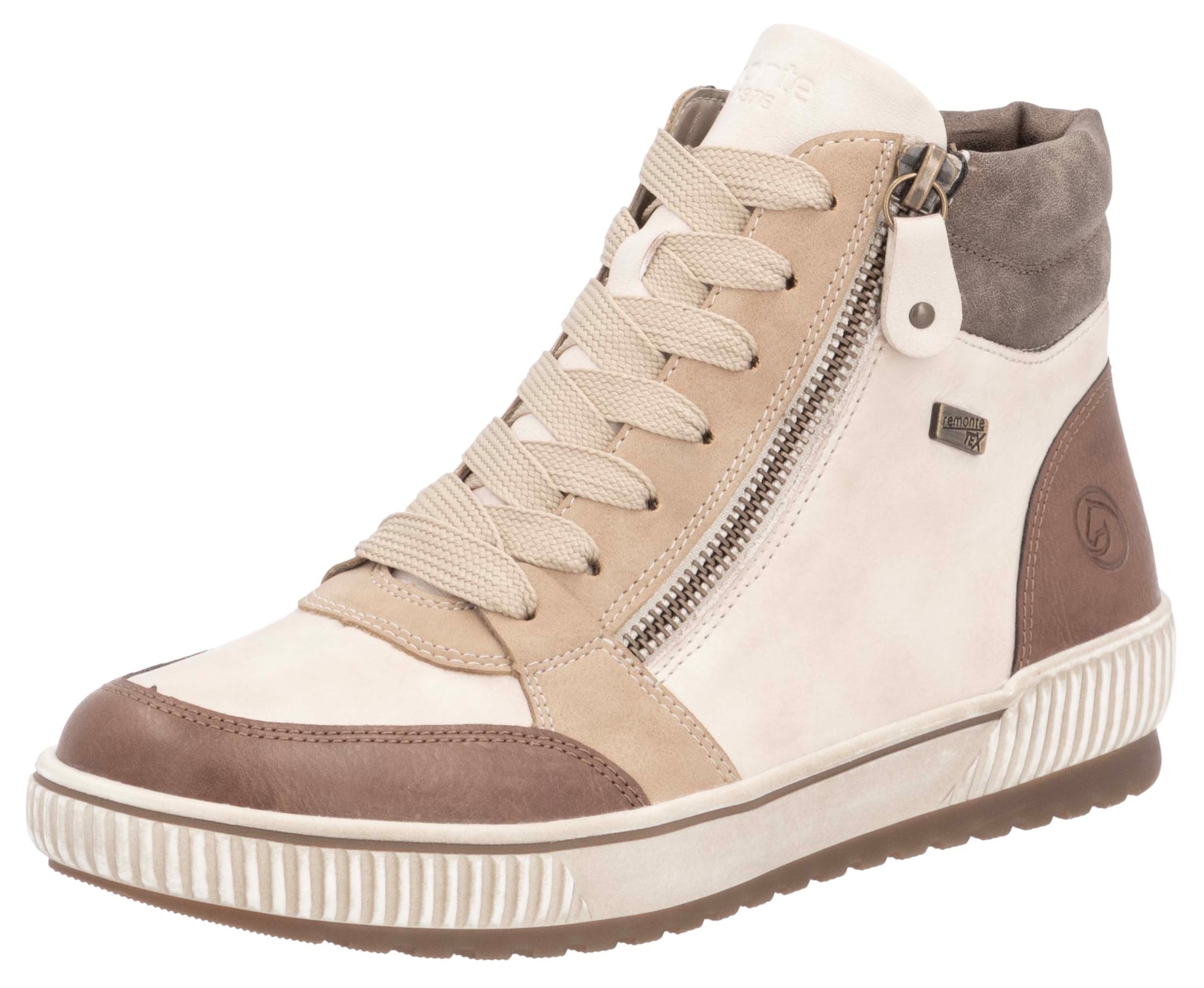 Plateausneaker, Freizeitschuh, High Top-Sneaker, Schnürschuh mit TEX-Membran